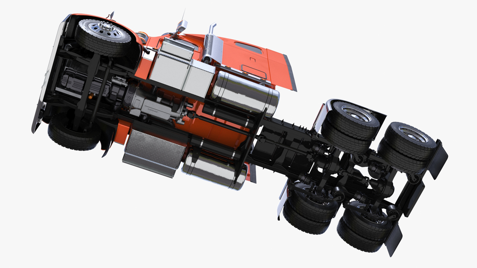3D Freightliner Truck with Car Carried Loaded Vehicles