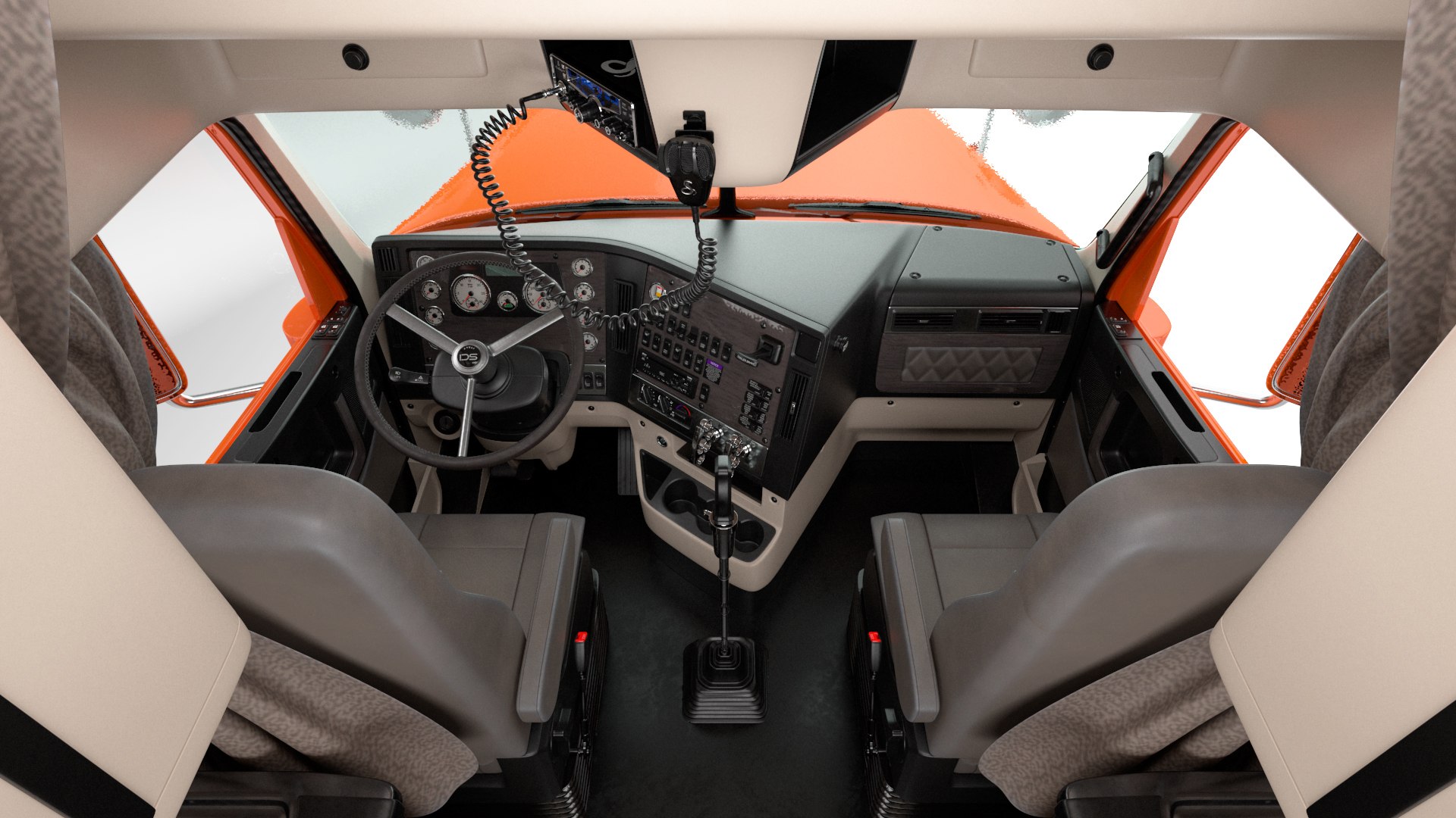 3D Freightliner Truck with Car Carried Loaded Vehicles