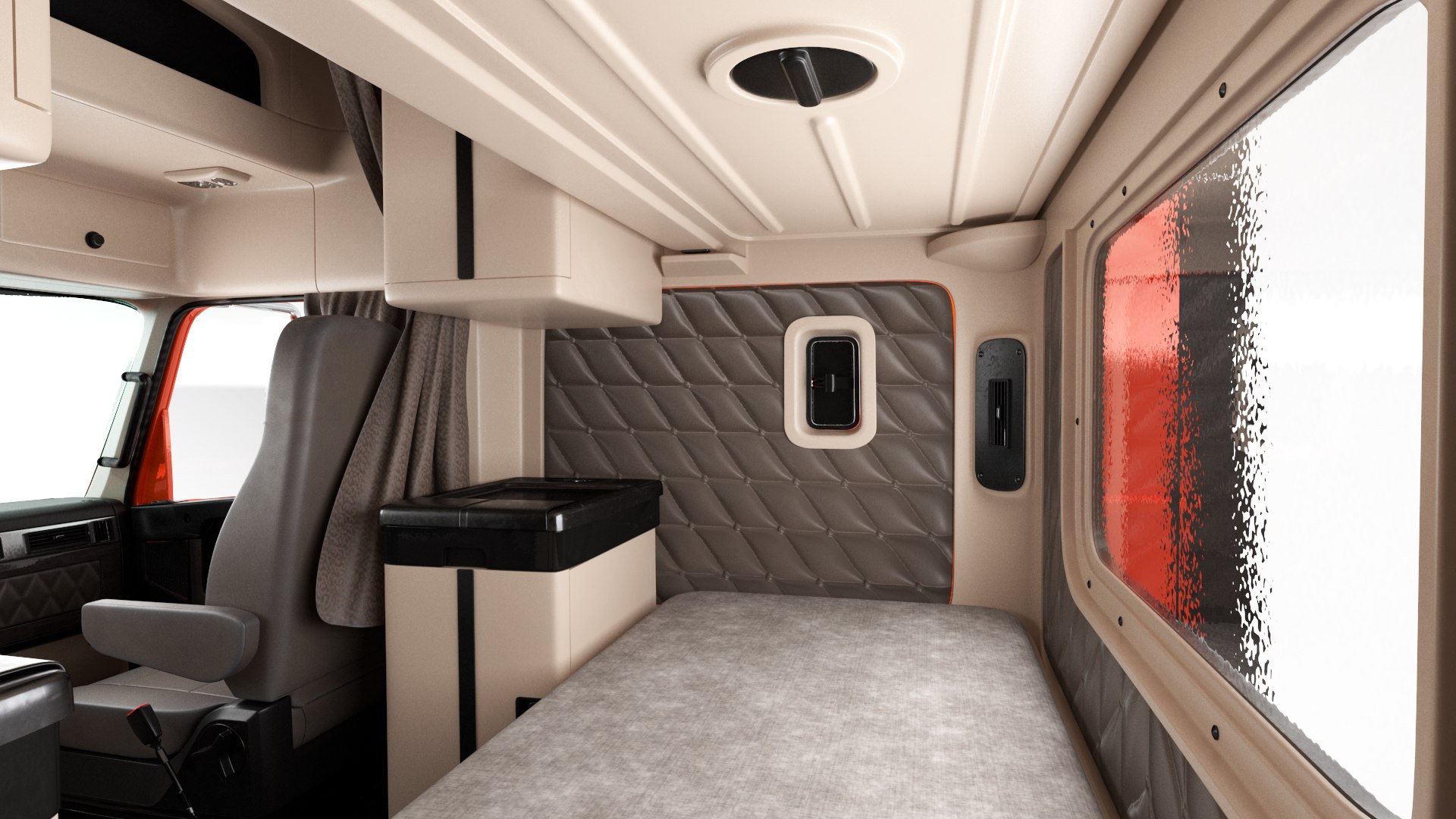 3D Freightliner Truck with Car Carried Loaded Vehicles