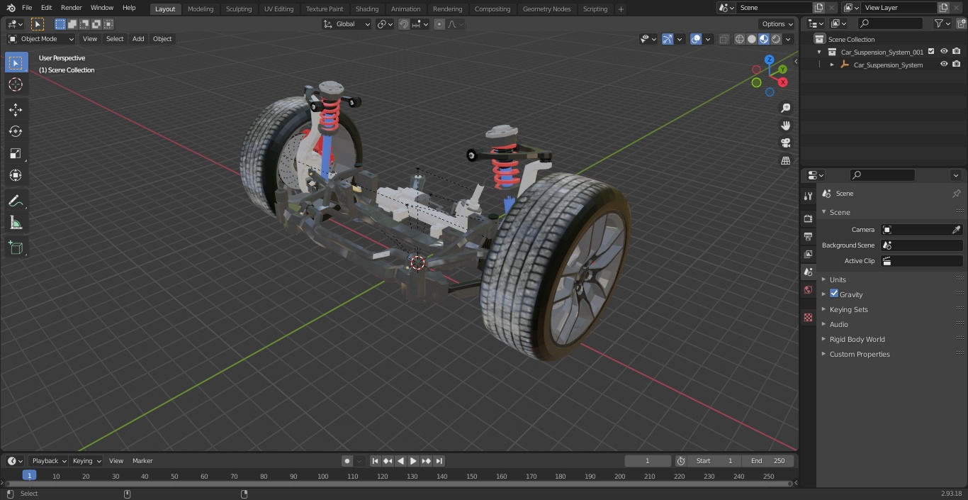 3D Car Suspension System