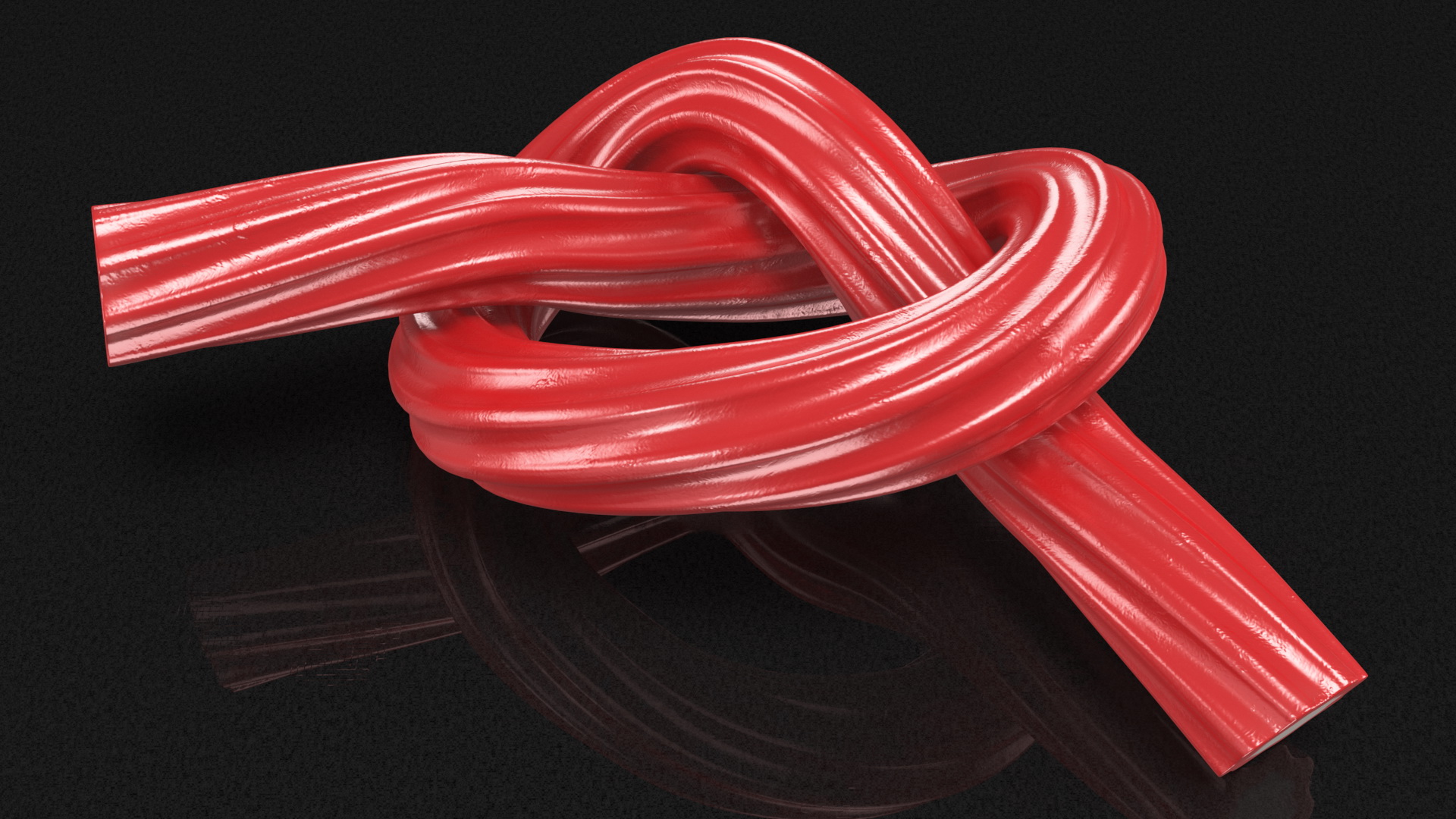 3D model Licorice Twisted Rope Candy Tied in Knot