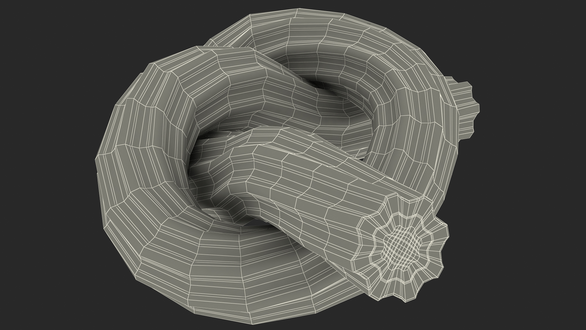 3D model Licorice Twisted Rope Candy Tied in Knot