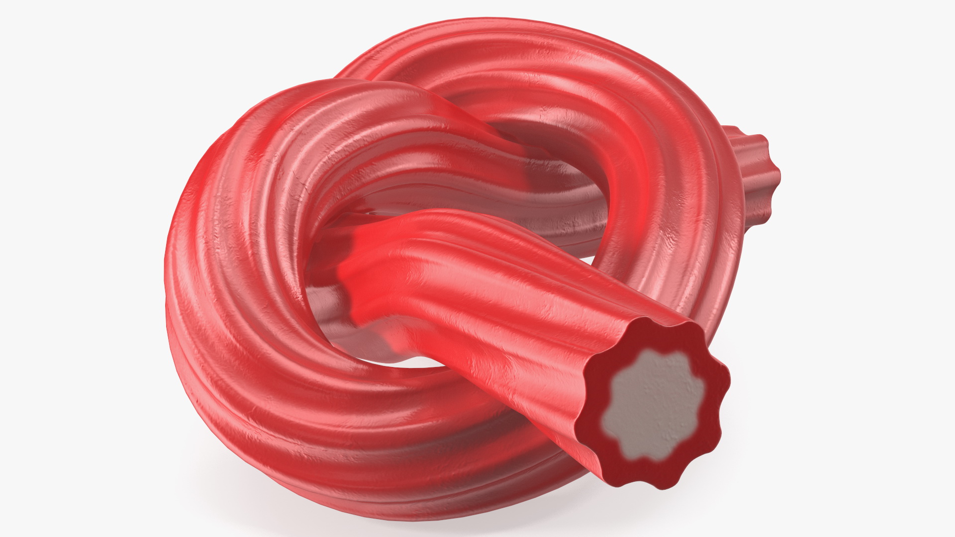 3D model Licorice Twisted Rope Candy Tied in Knot