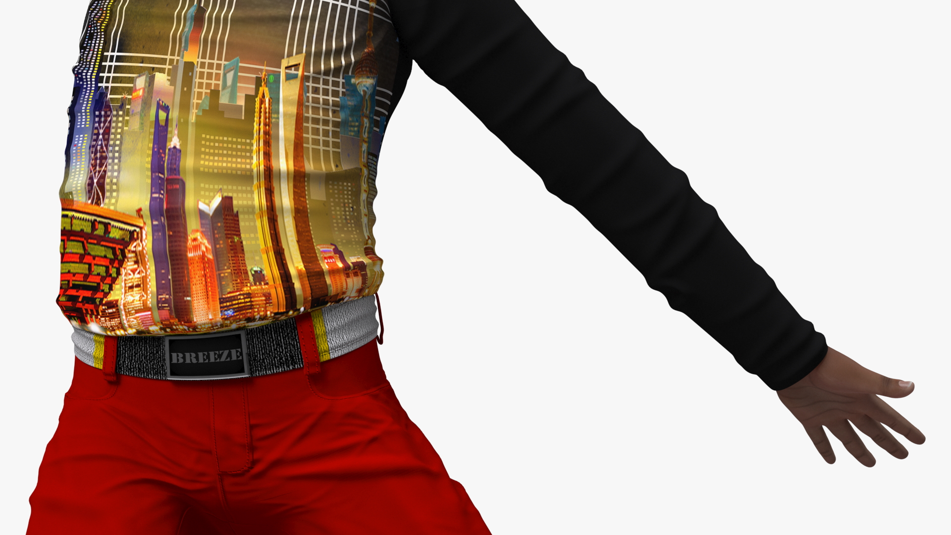 3D Black Child Boy Street Style Pose model