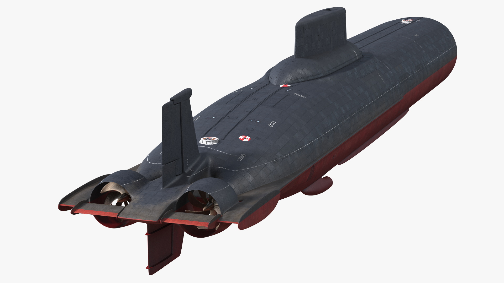 3D Akula Project 941 Typhoon Class Ballistic Missile Submarine Rigged