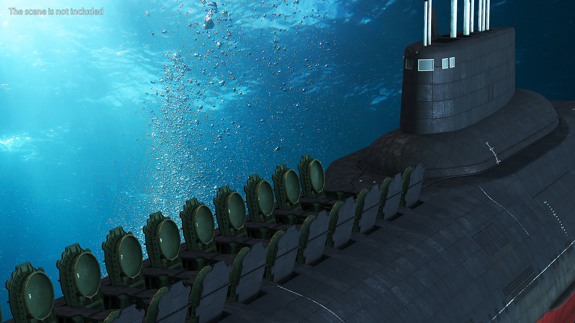 3D Akula Project 941 Typhoon Class Ballistic Missile Submarine Rigged