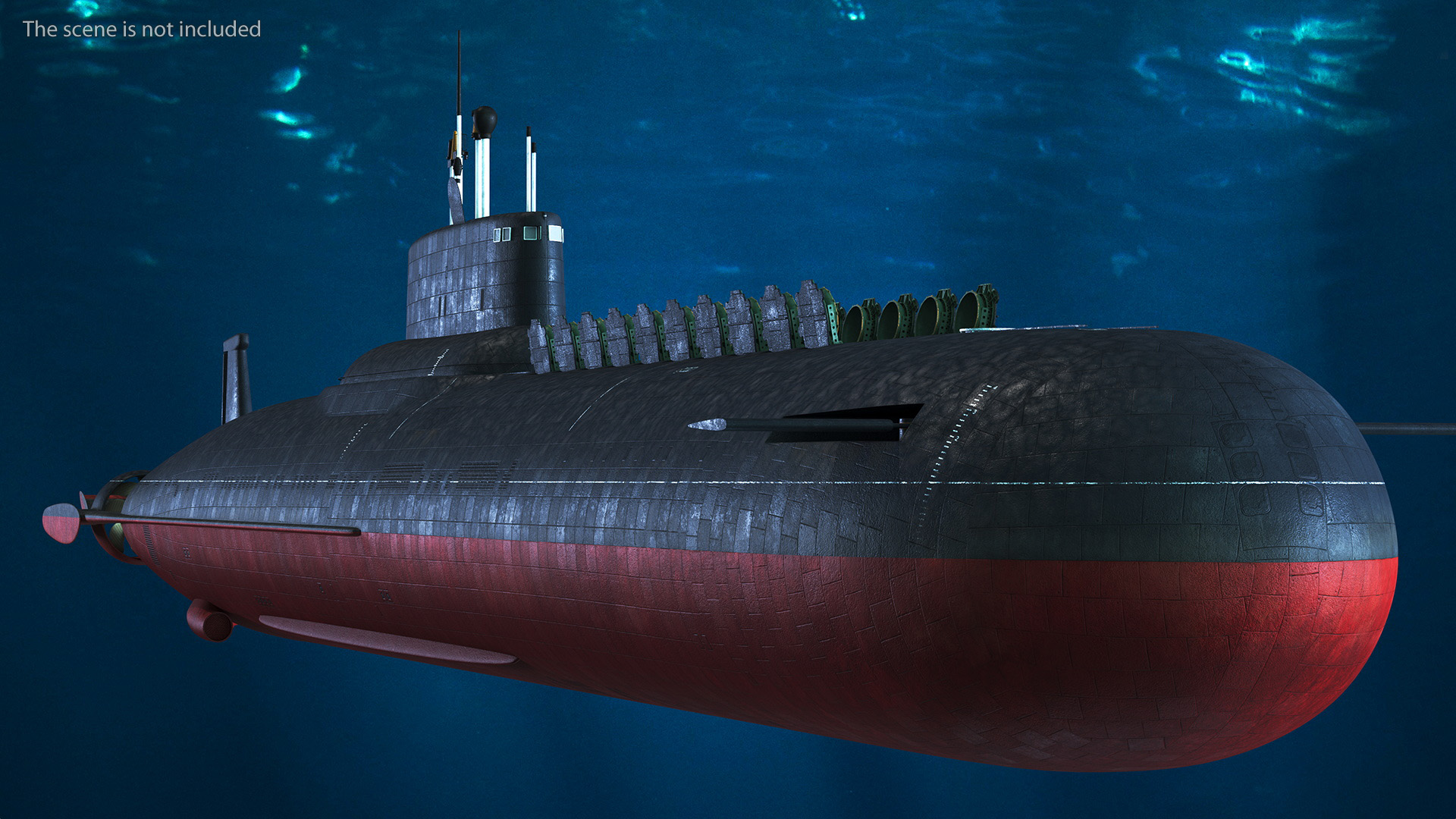 3D Akula Project 941 Typhoon Class Ballistic Missile Submarine Rigged