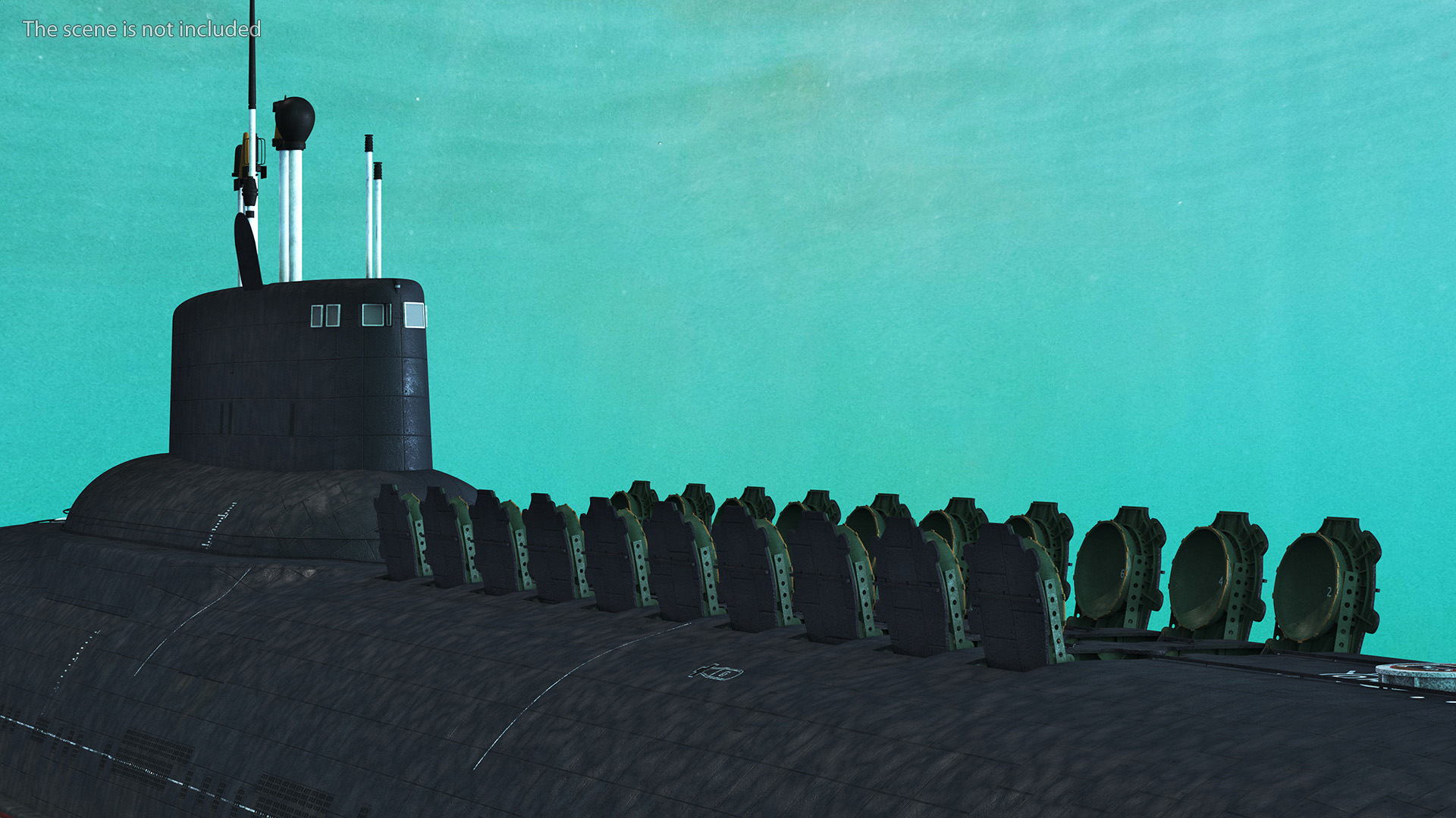 3D Akula Project 941 Typhoon Class Ballistic Missile Submarine Rigged
