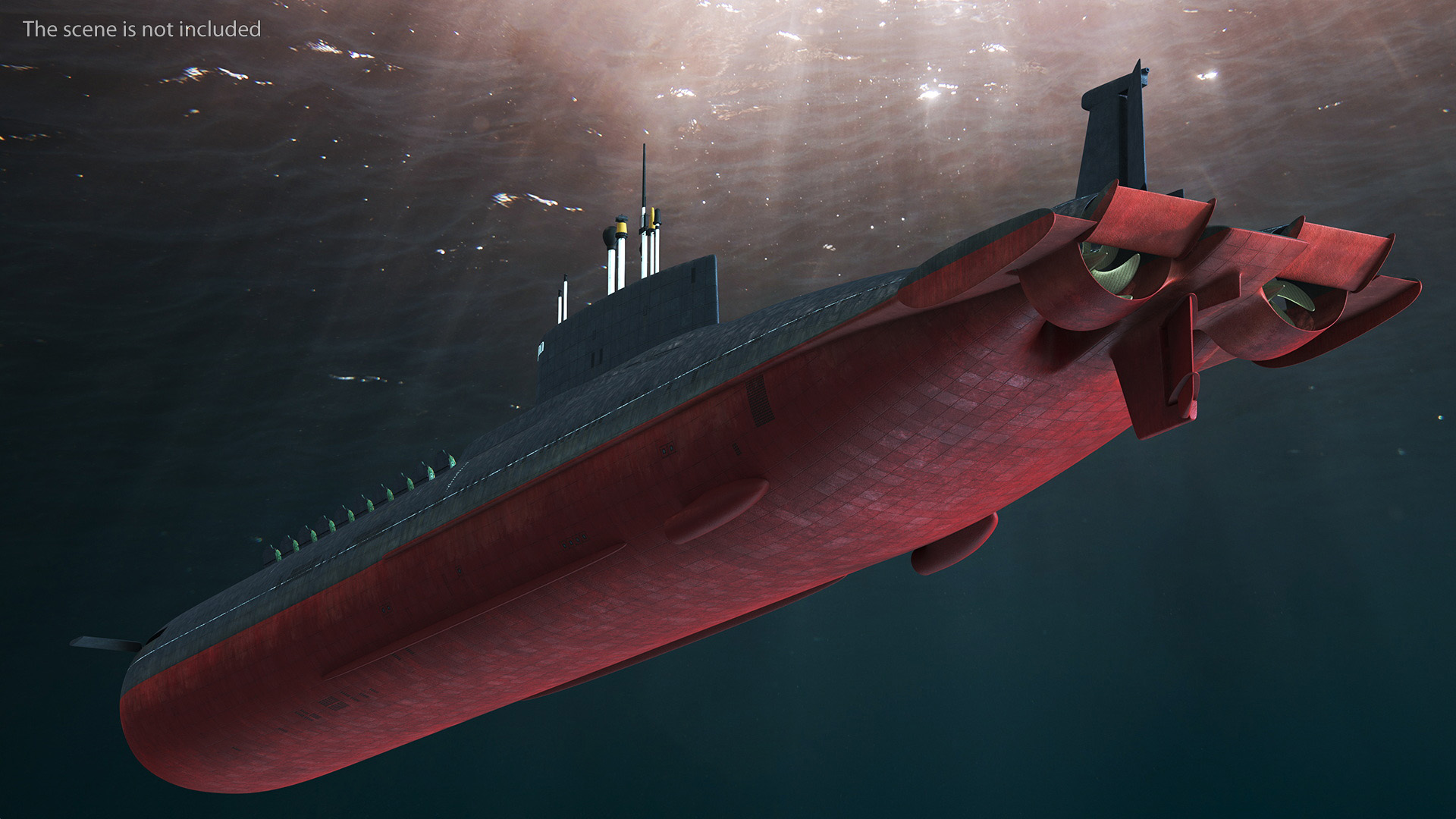 3D Akula Project 941 Typhoon Class Ballistic Missile Submarine Rigged