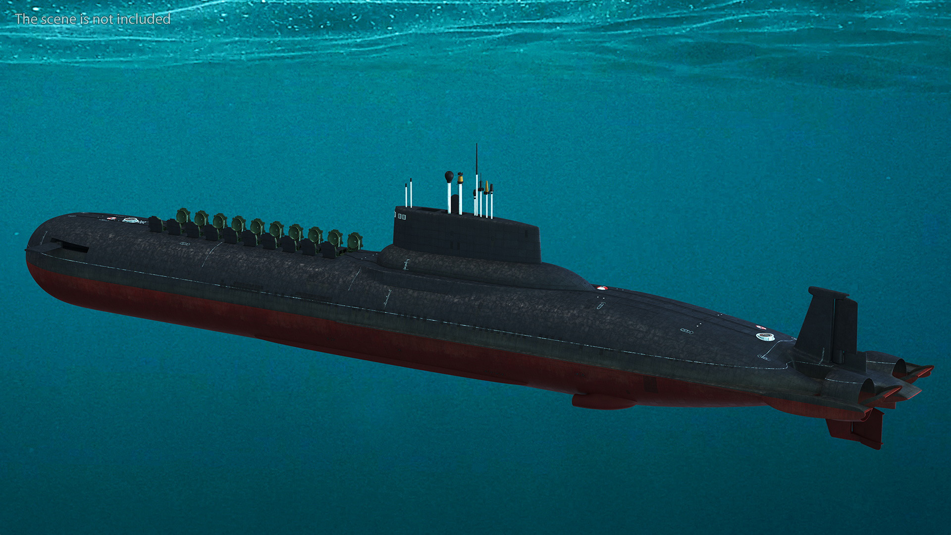 3D Akula Project 941 Typhoon Class Ballistic Missile Submarine Rigged