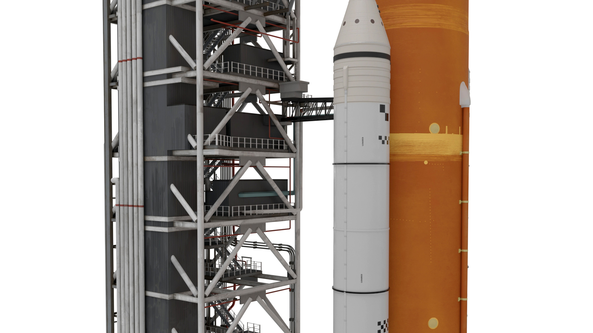 3D Launch Missile System with Crawler Transporter