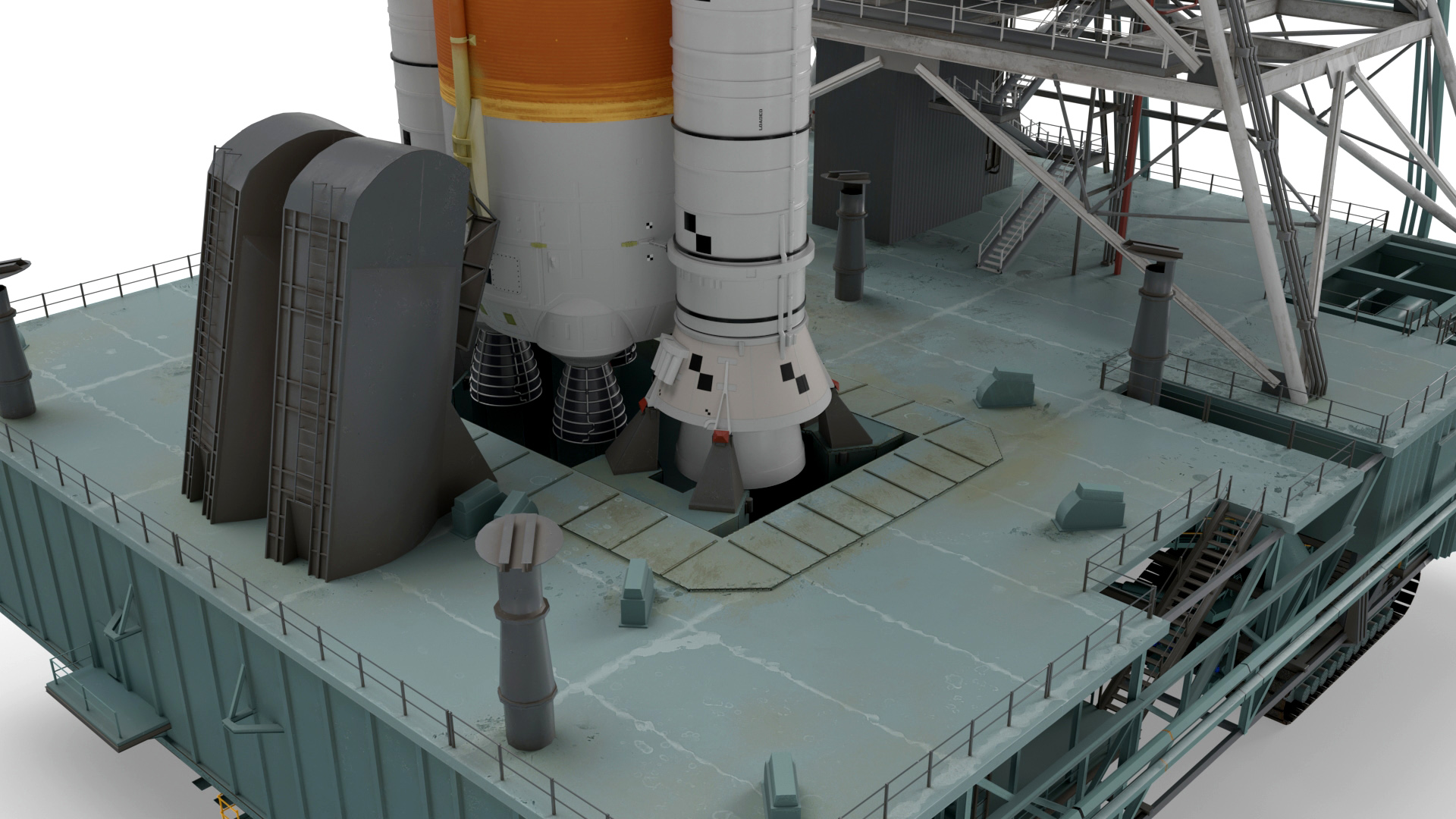 3D Launch Missile System with Crawler Transporter