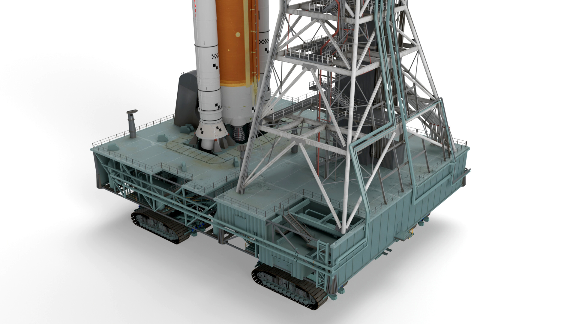 3D Launch Missile System with Crawler Transporter