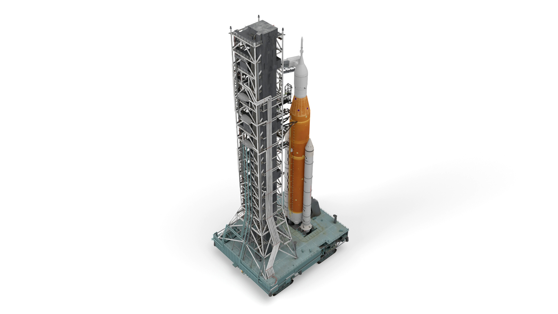3D Launch Missile System with Crawler Transporter