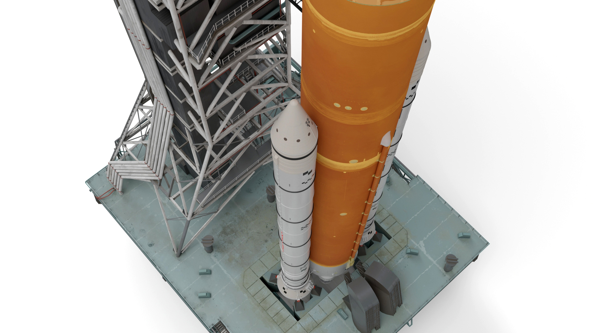3D Launch Missile System with Crawler Transporter