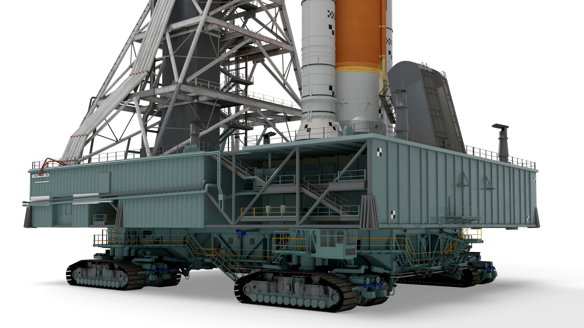 3D Launch Missile System with Crawler Transporter