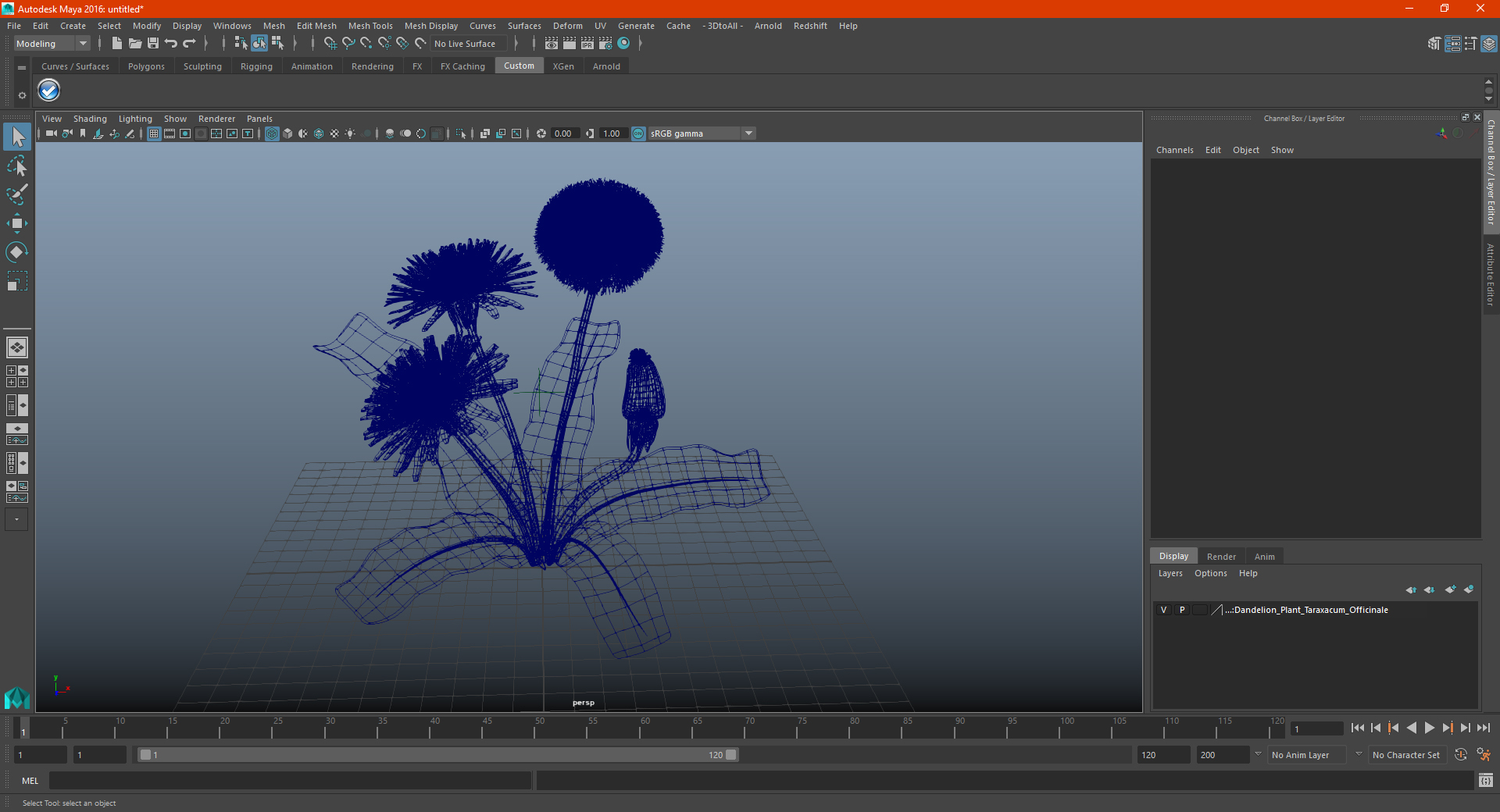 3D Dandelion Plant Taraxacum Officinale