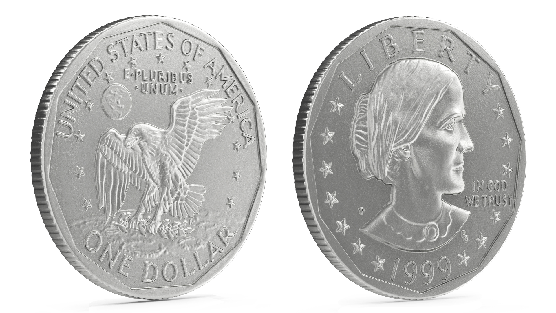 3D US Silver Dollar Coin