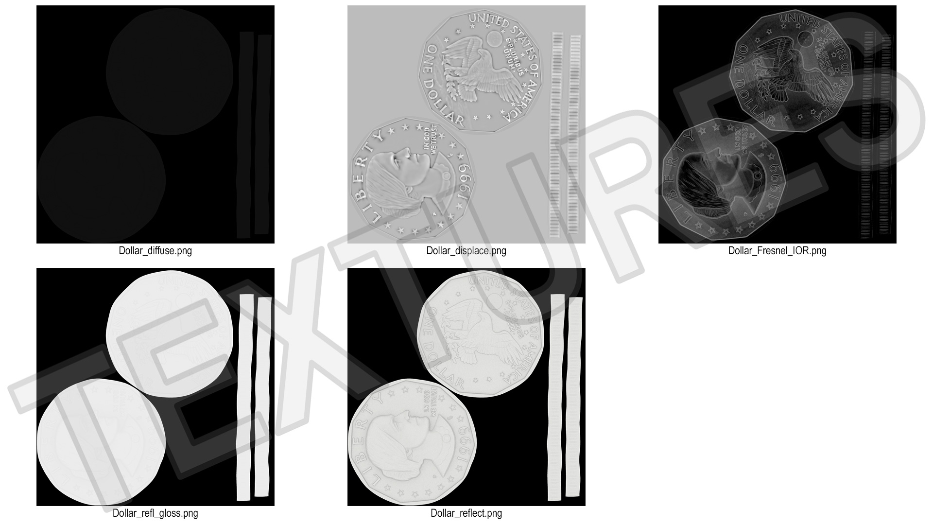 3D US Silver Dollar Coin