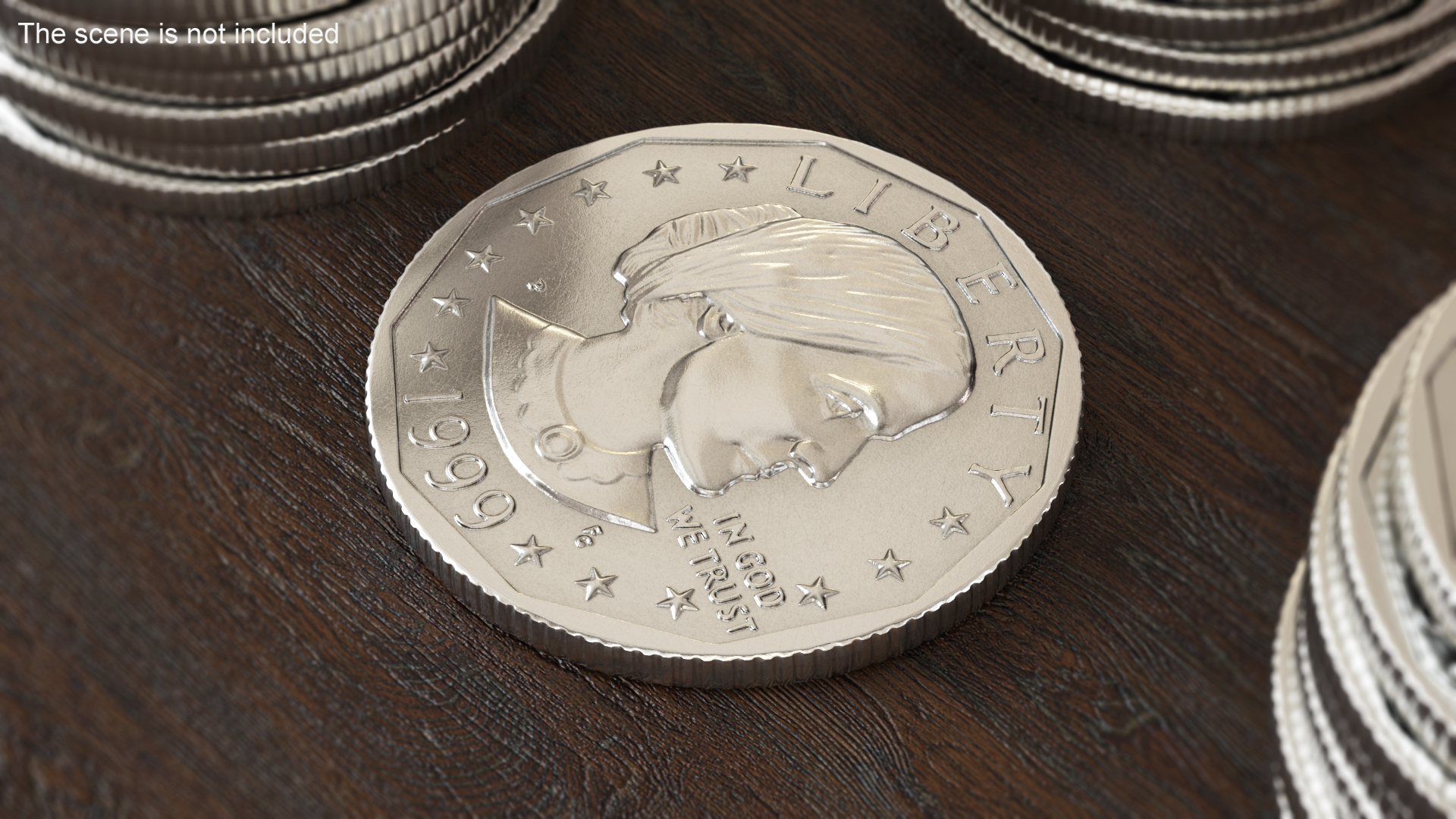 3D US Silver Dollar Coin