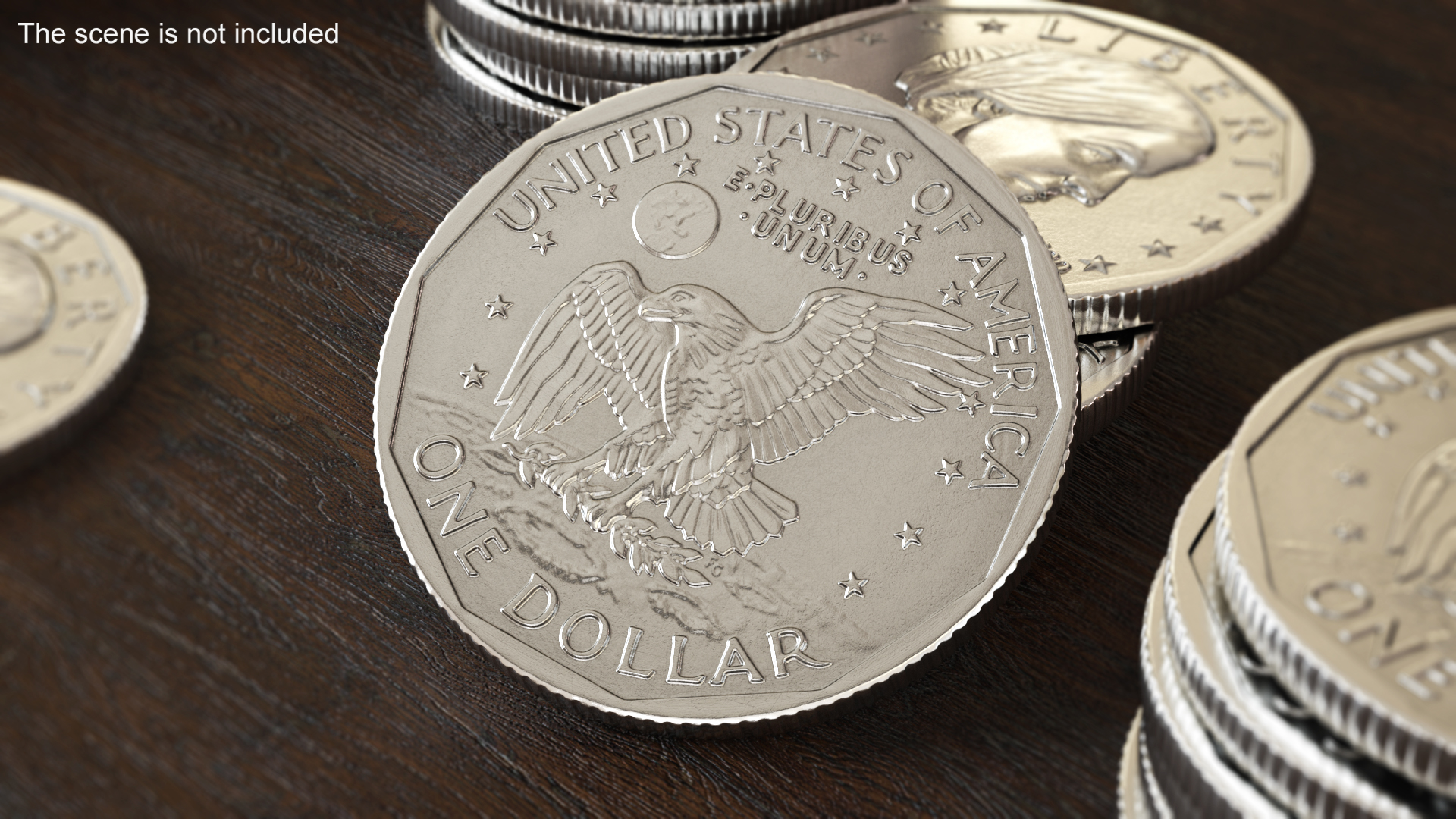 3D US Silver Dollar Coin