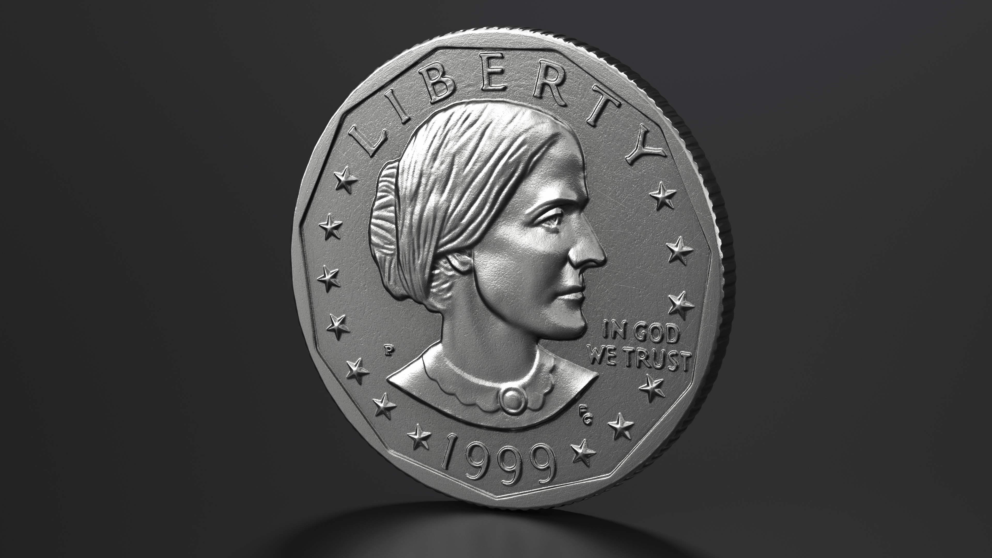 3D US Silver Dollar Coin