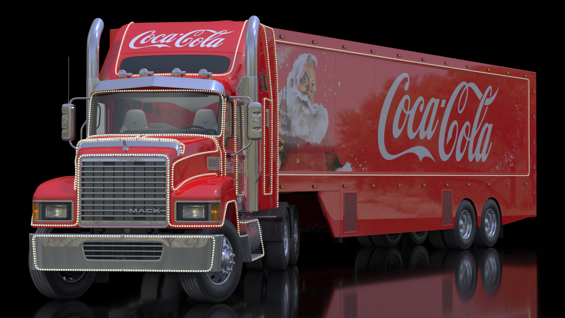 Coca Cola Christmas Truck Rigged 3D