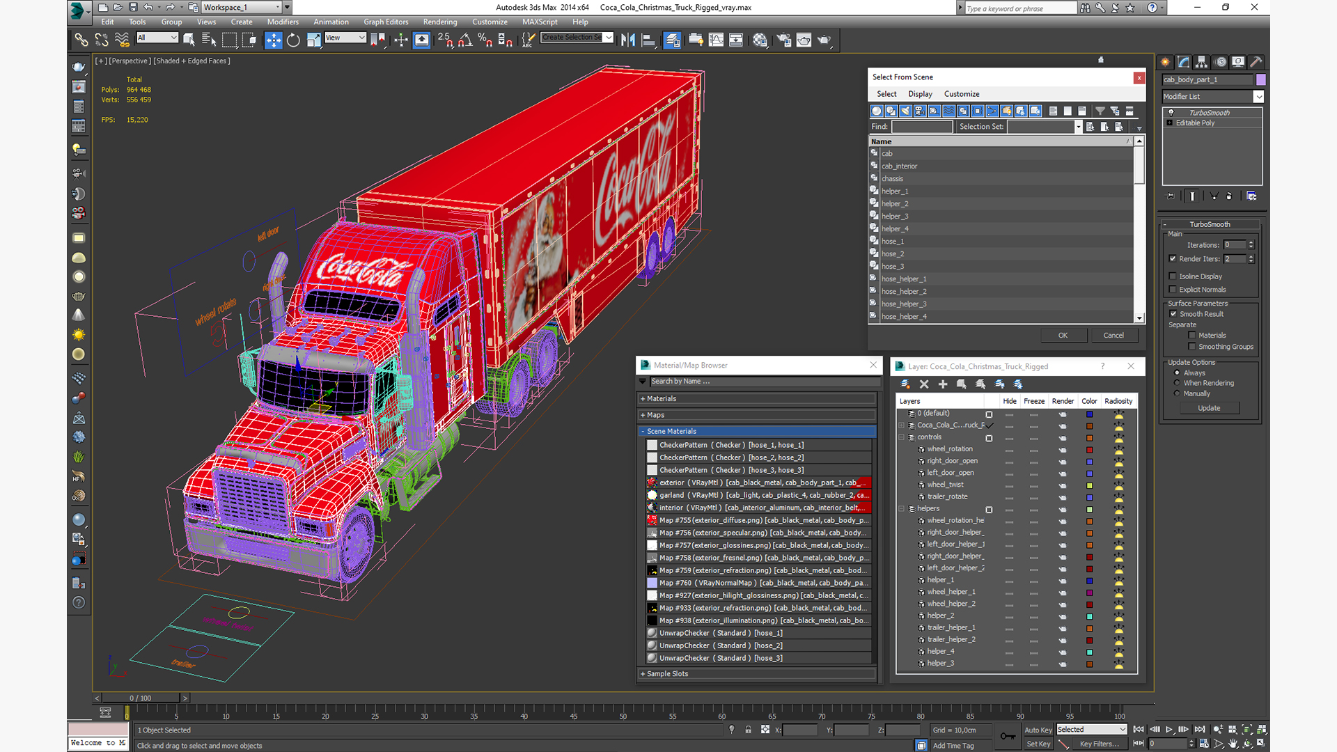 Coca Cola Christmas Truck Rigged 3D