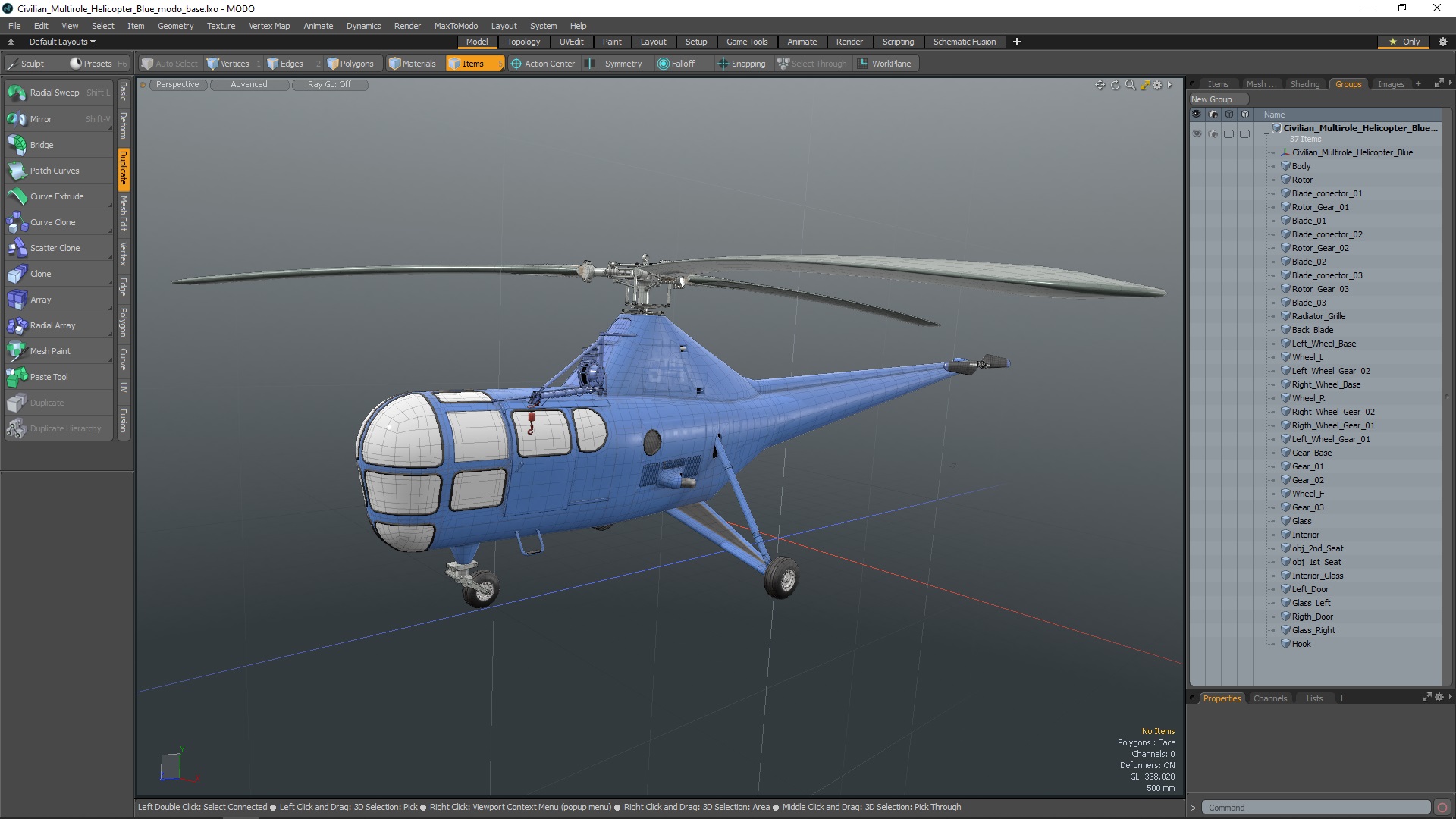 Civilian Multirole Helicopter Blue 3D model