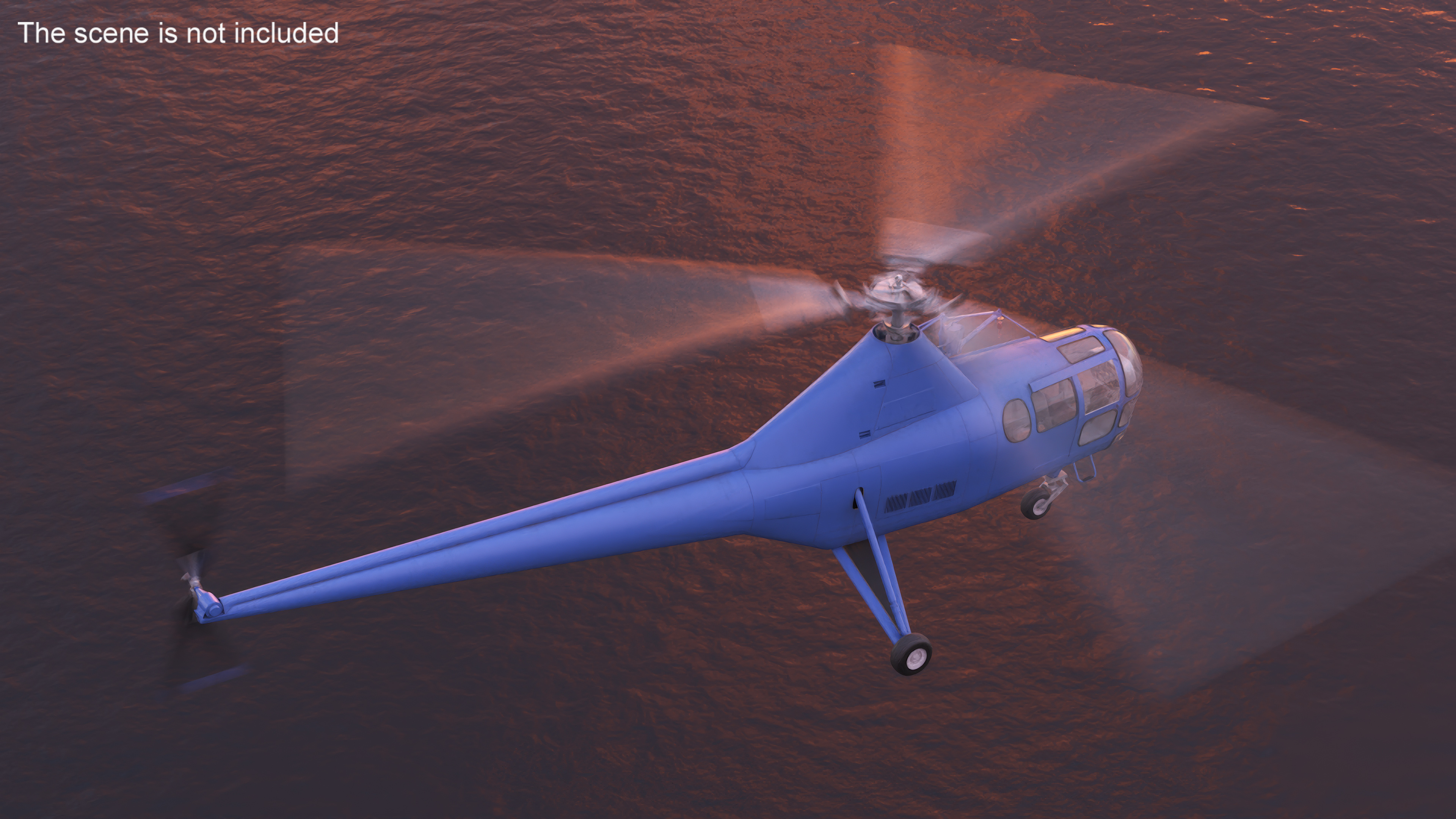 Civilian Multirole Helicopter Blue 3D model