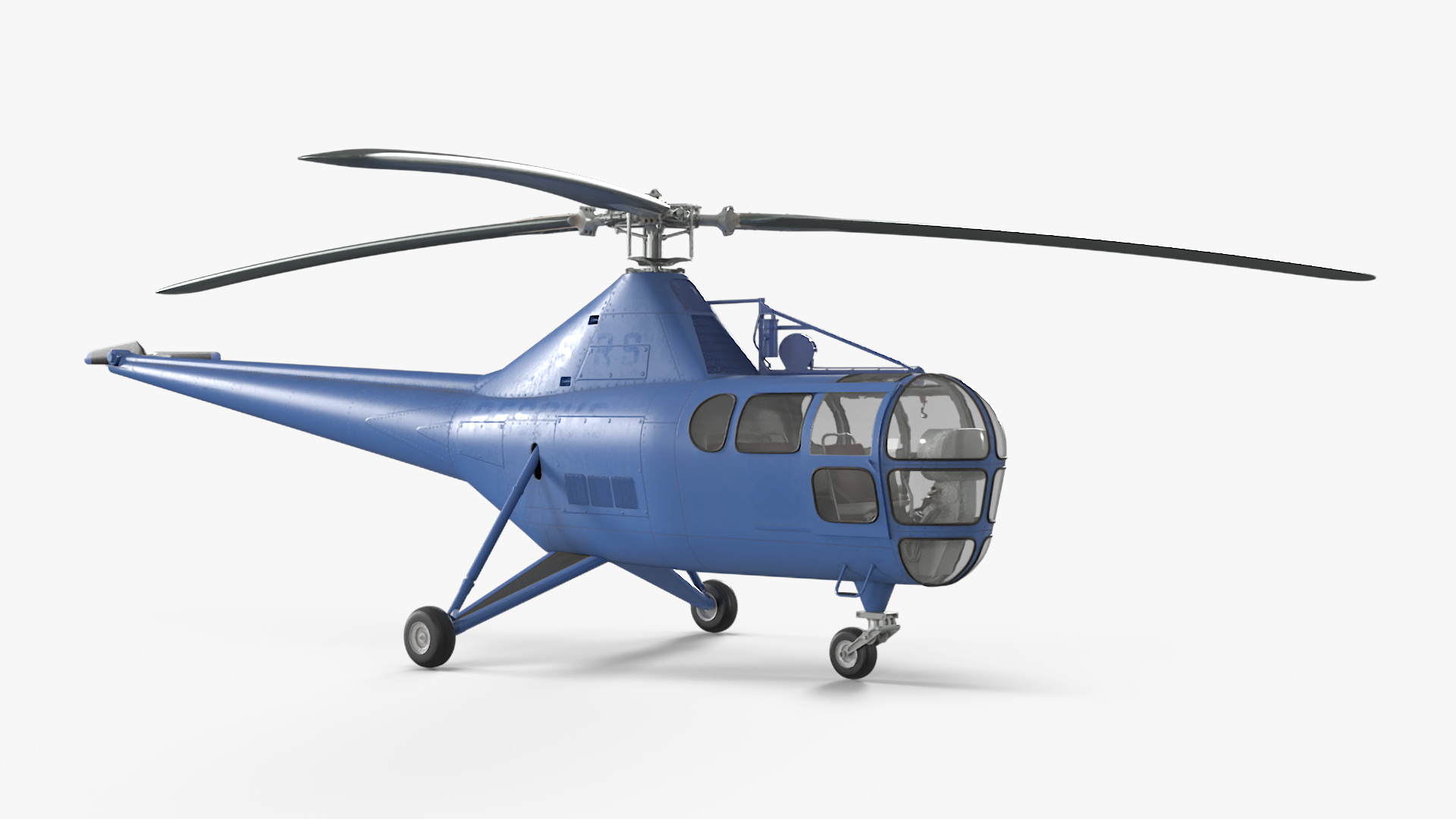 Civilian Multirole Helicopter Blue 3D model