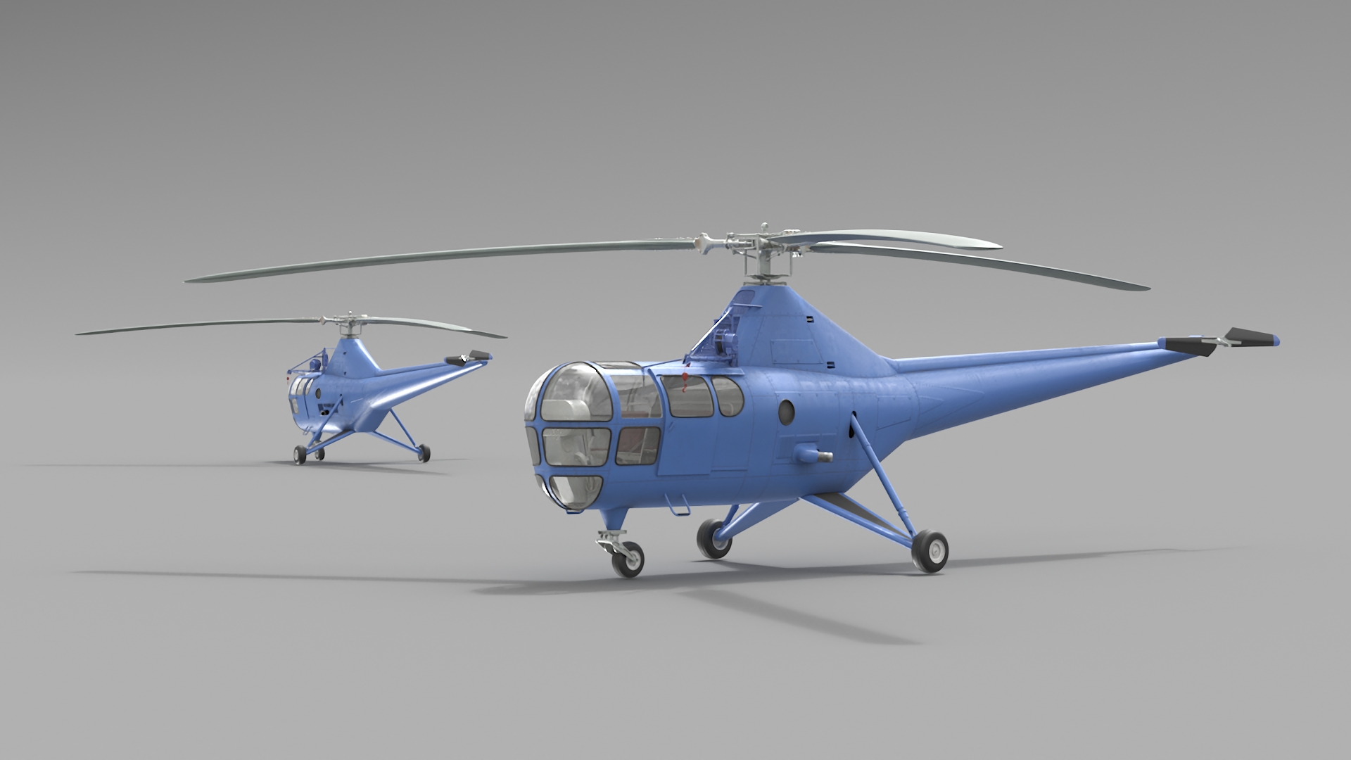 Civilian Multirole Helicopter Blue 3D model