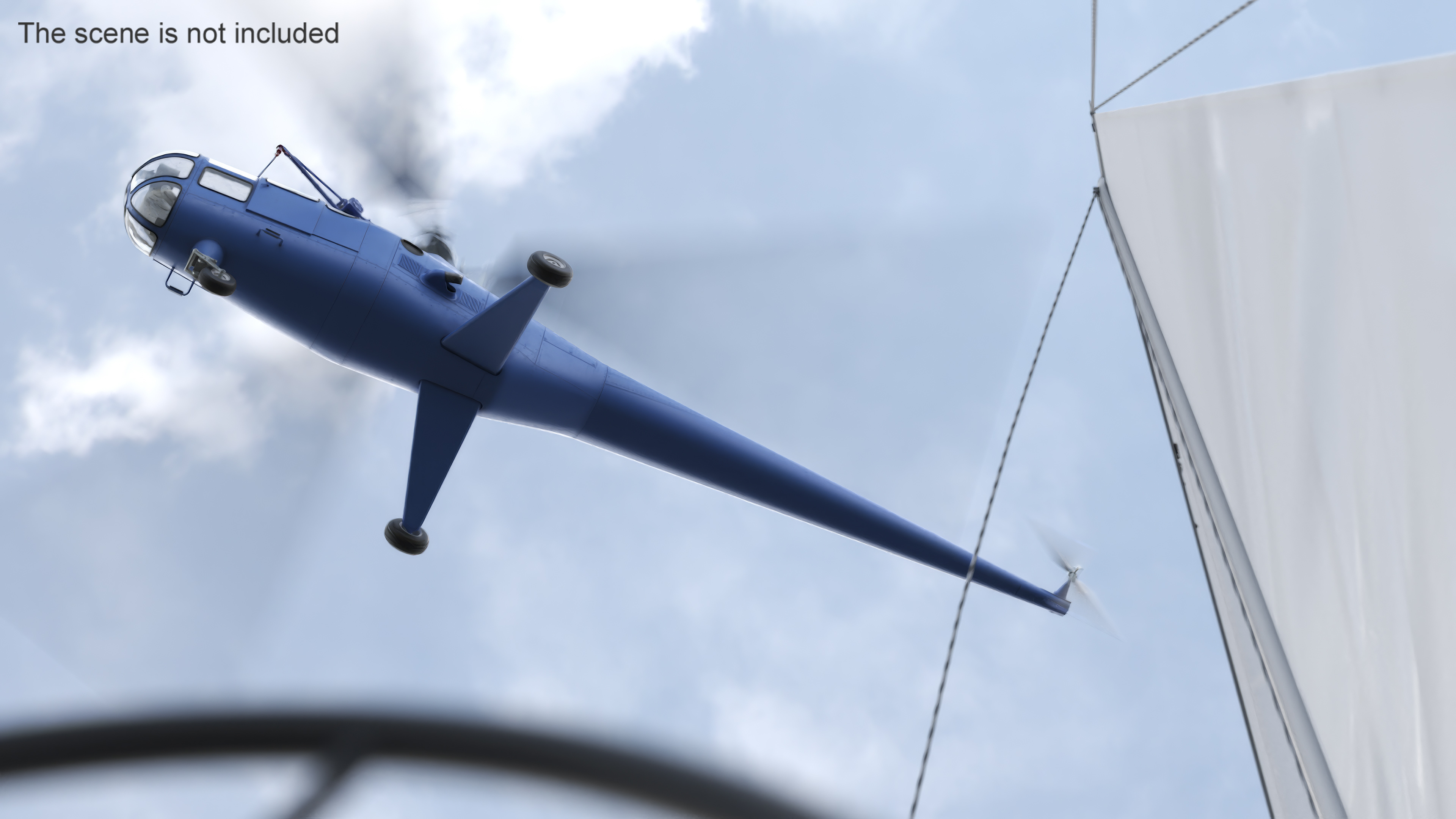 Civilian Multirole Helicopter Blue 3D model