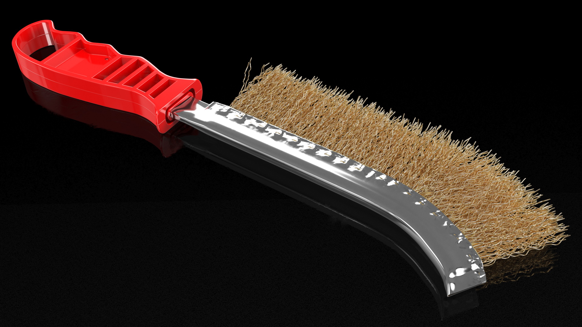 3D Brass Wire Brush with Plastic Handle