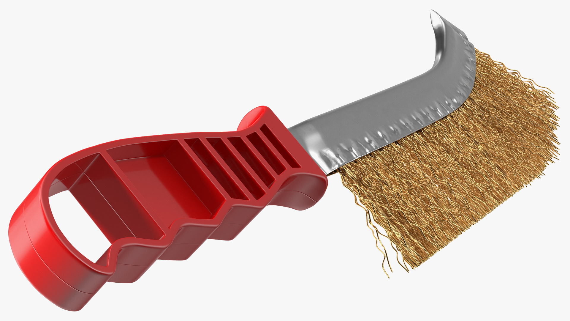 3D Brass Wire Brush with Plastic Handle