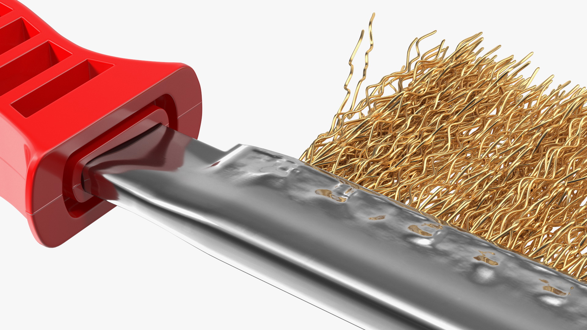 3D Brass Wire Brush with Plastic Handle