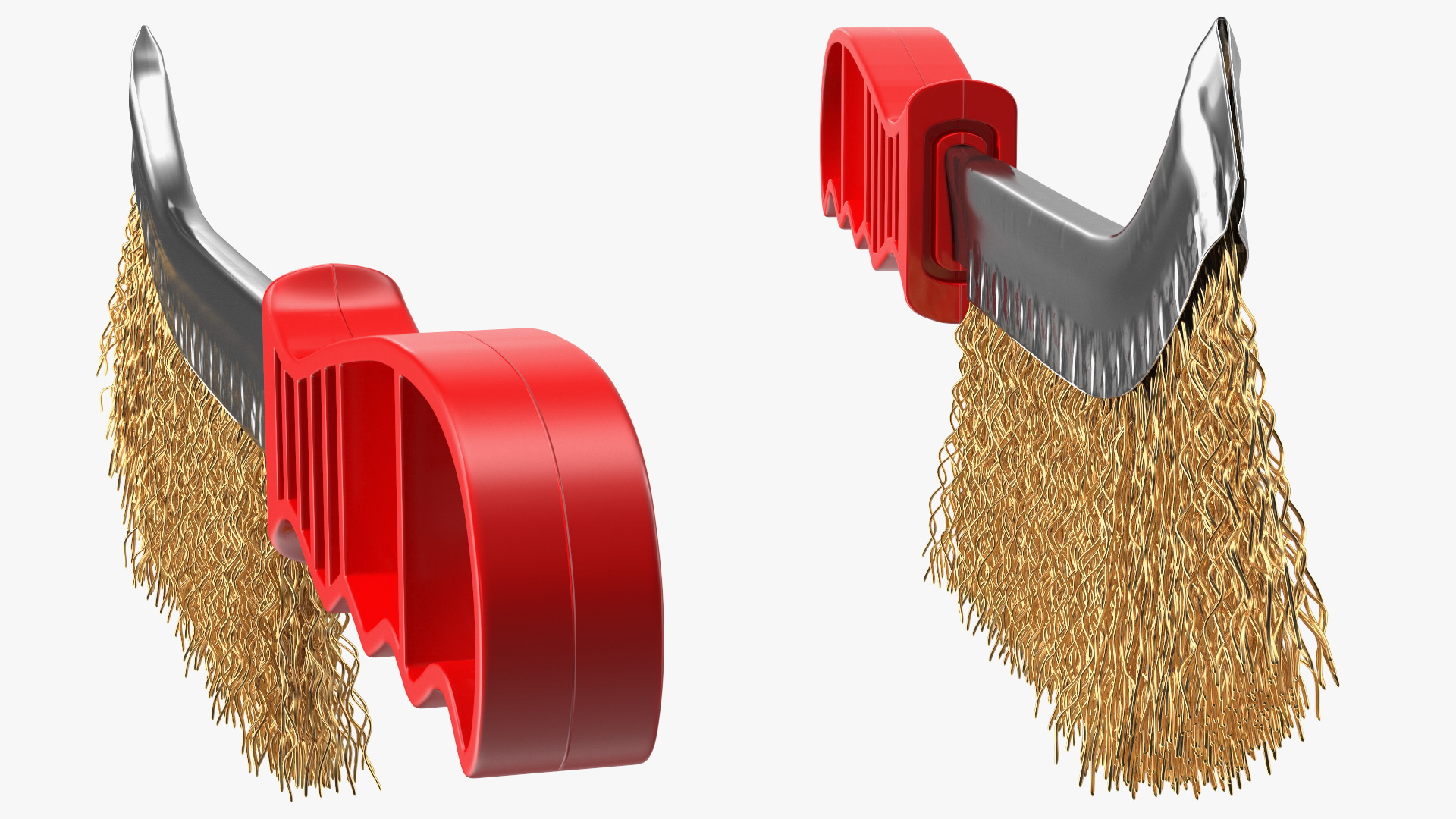 3D Brass Wire Brush with Plastic Handle