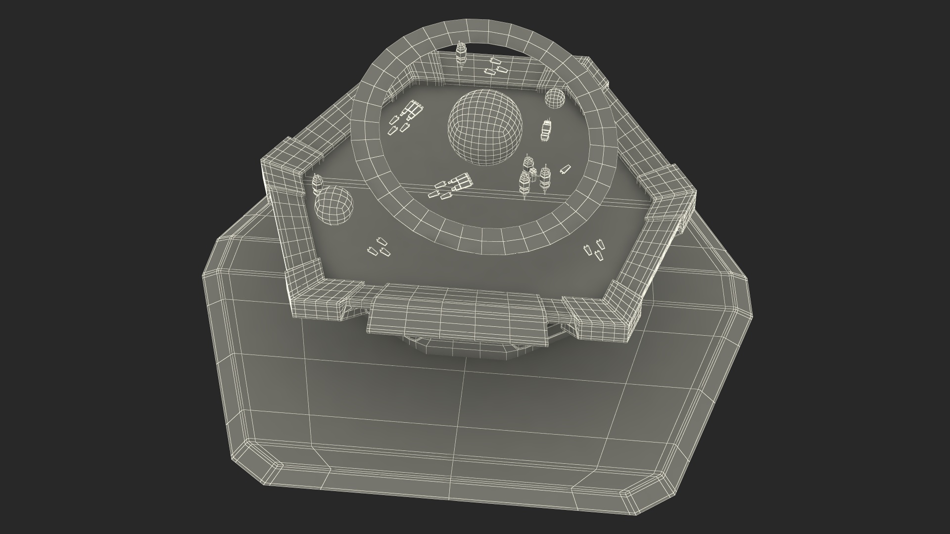 3D Black Sci-fi Command Center Table model