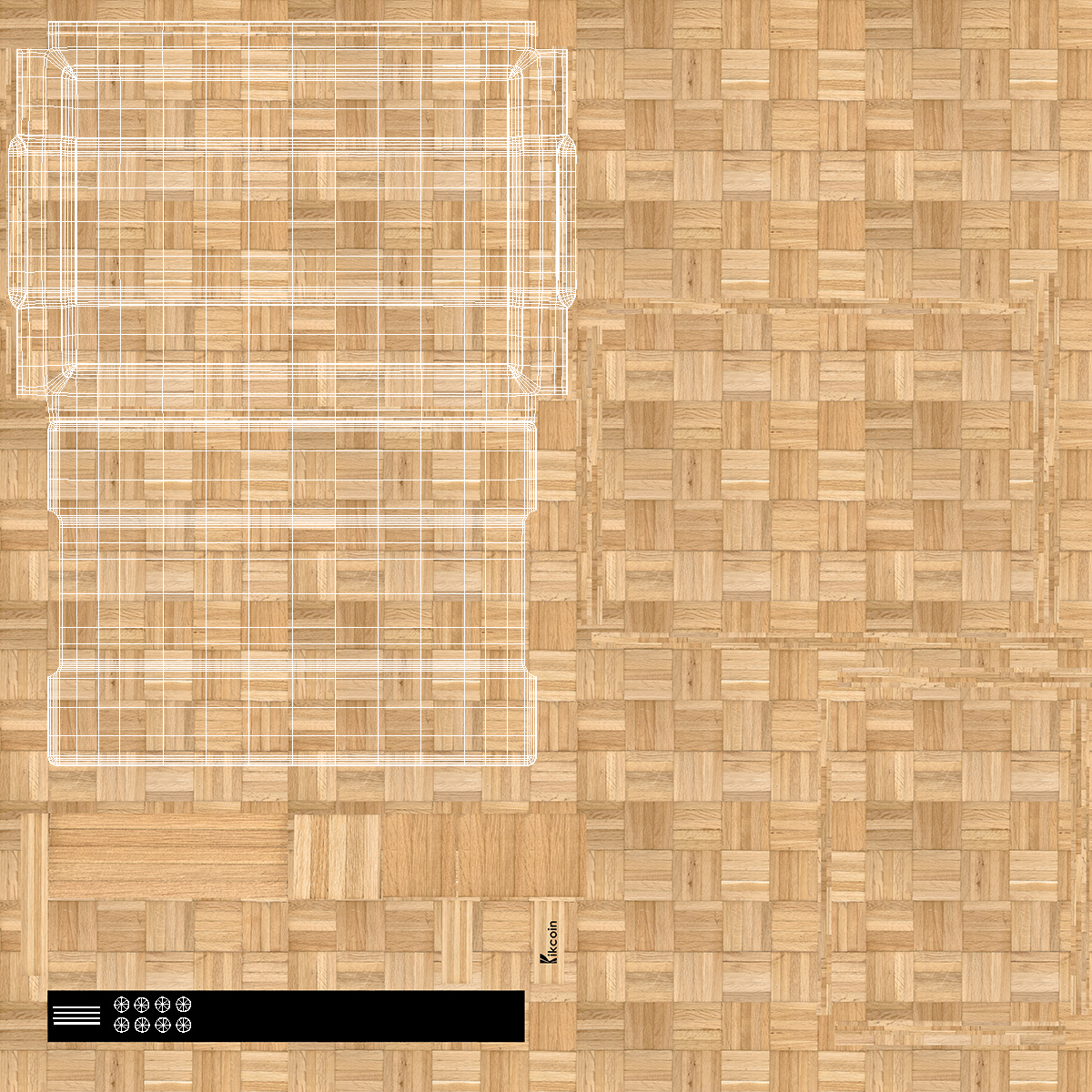 3D Large Bamboo Chopping Board Light model