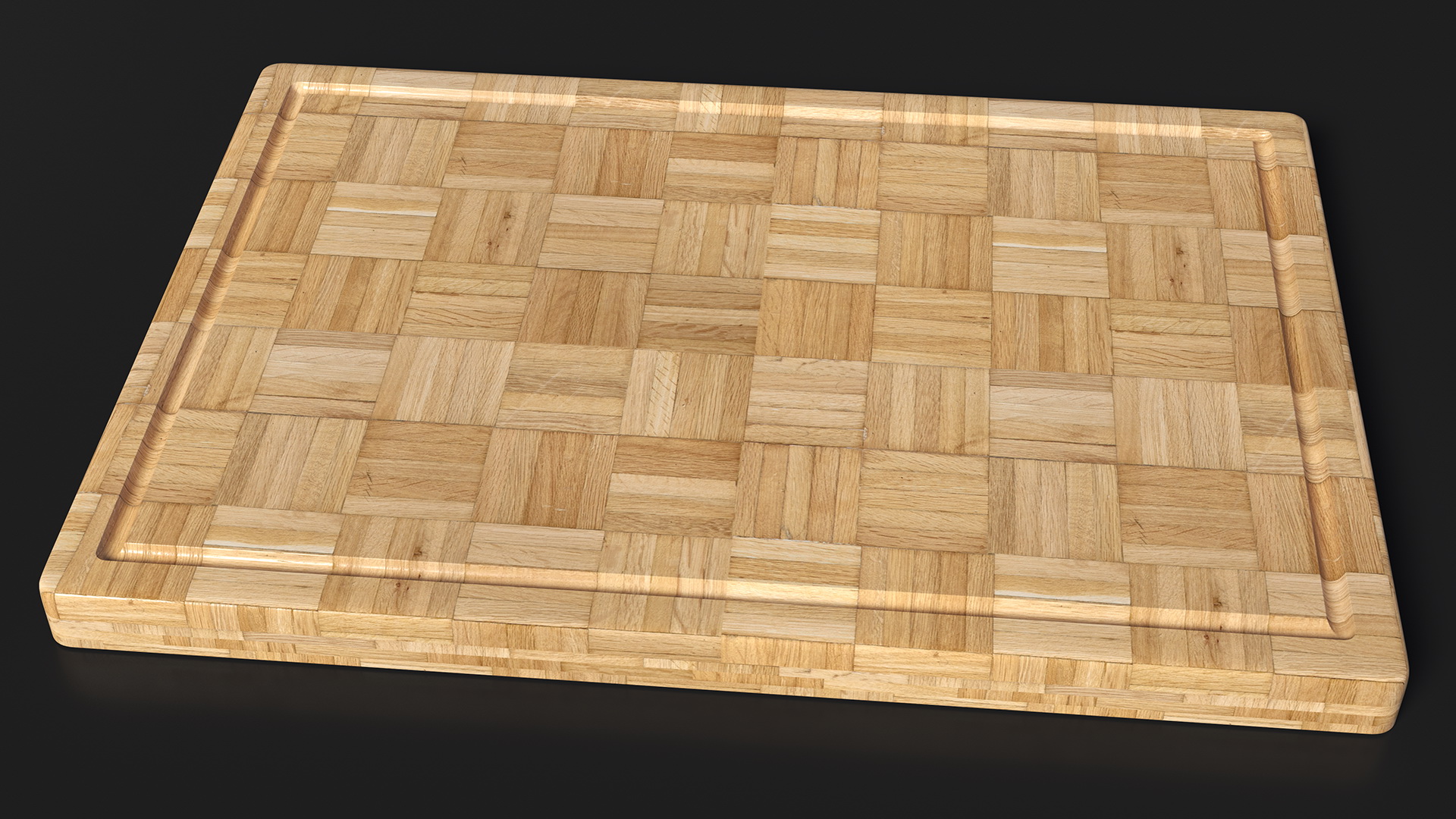 3D Large Bamboo Chopping Board Light model