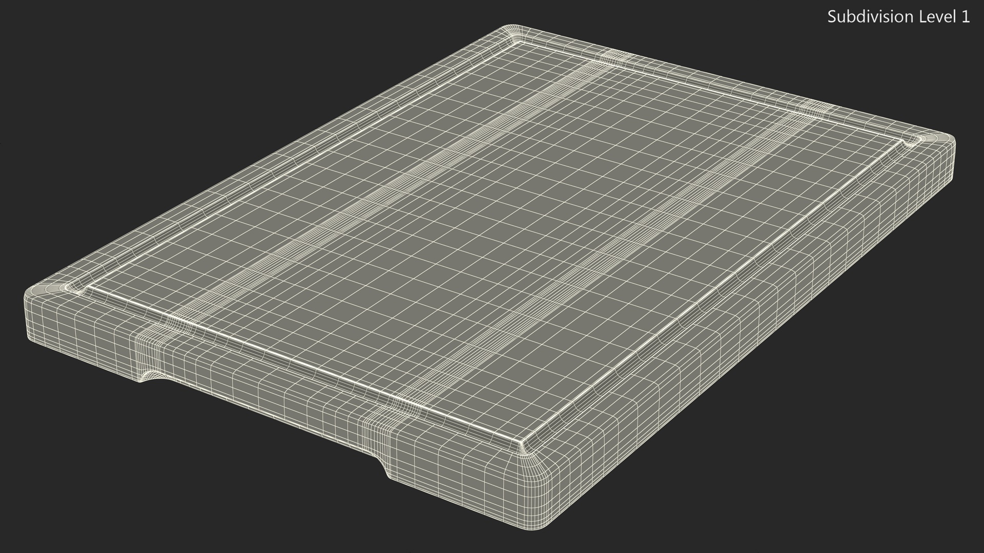 3D Large Bamboo Chopping Board Light model