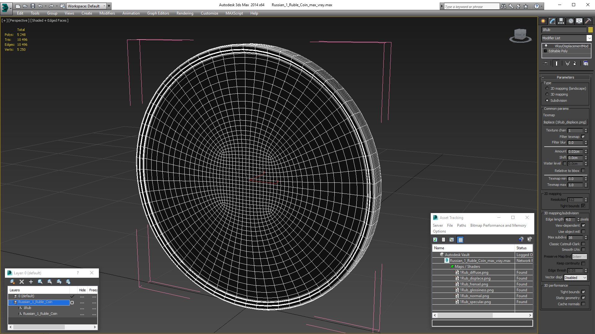 3D model Russian 1 Ruble Coin