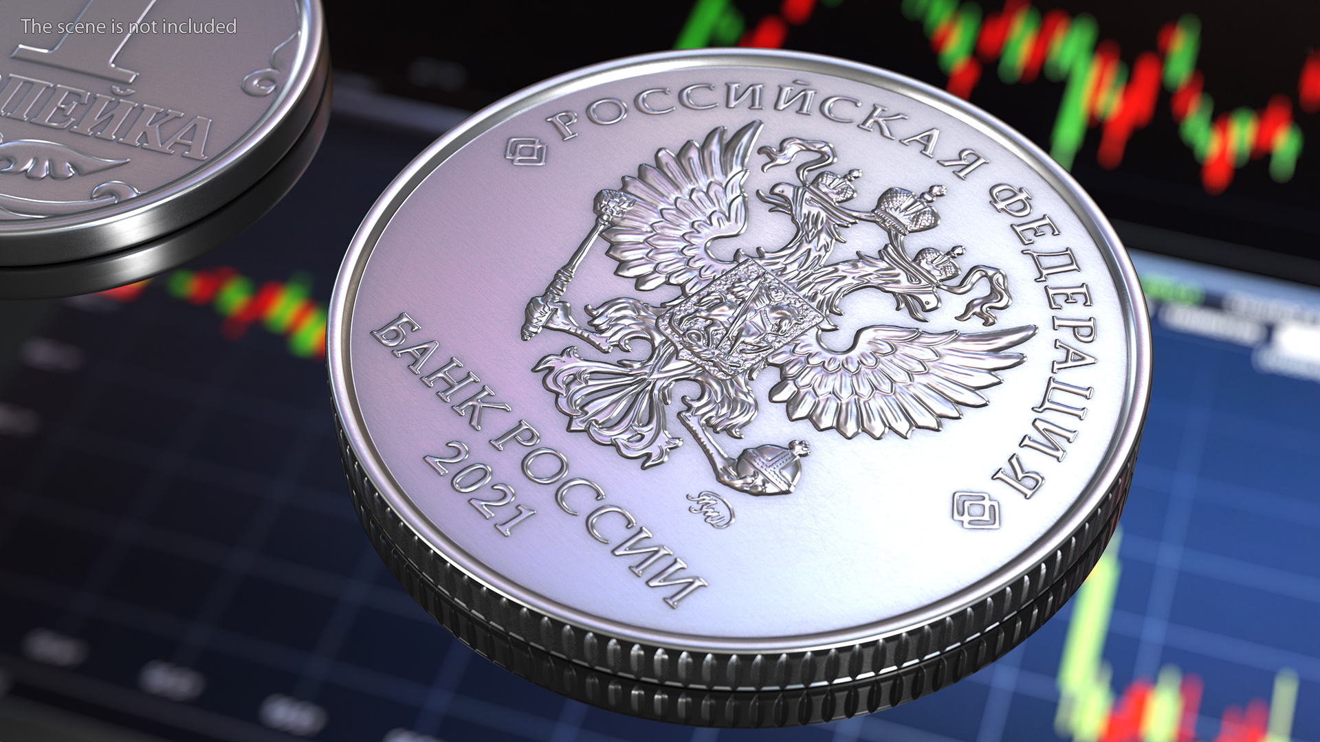 3D model Russian 1 Ruble Coin