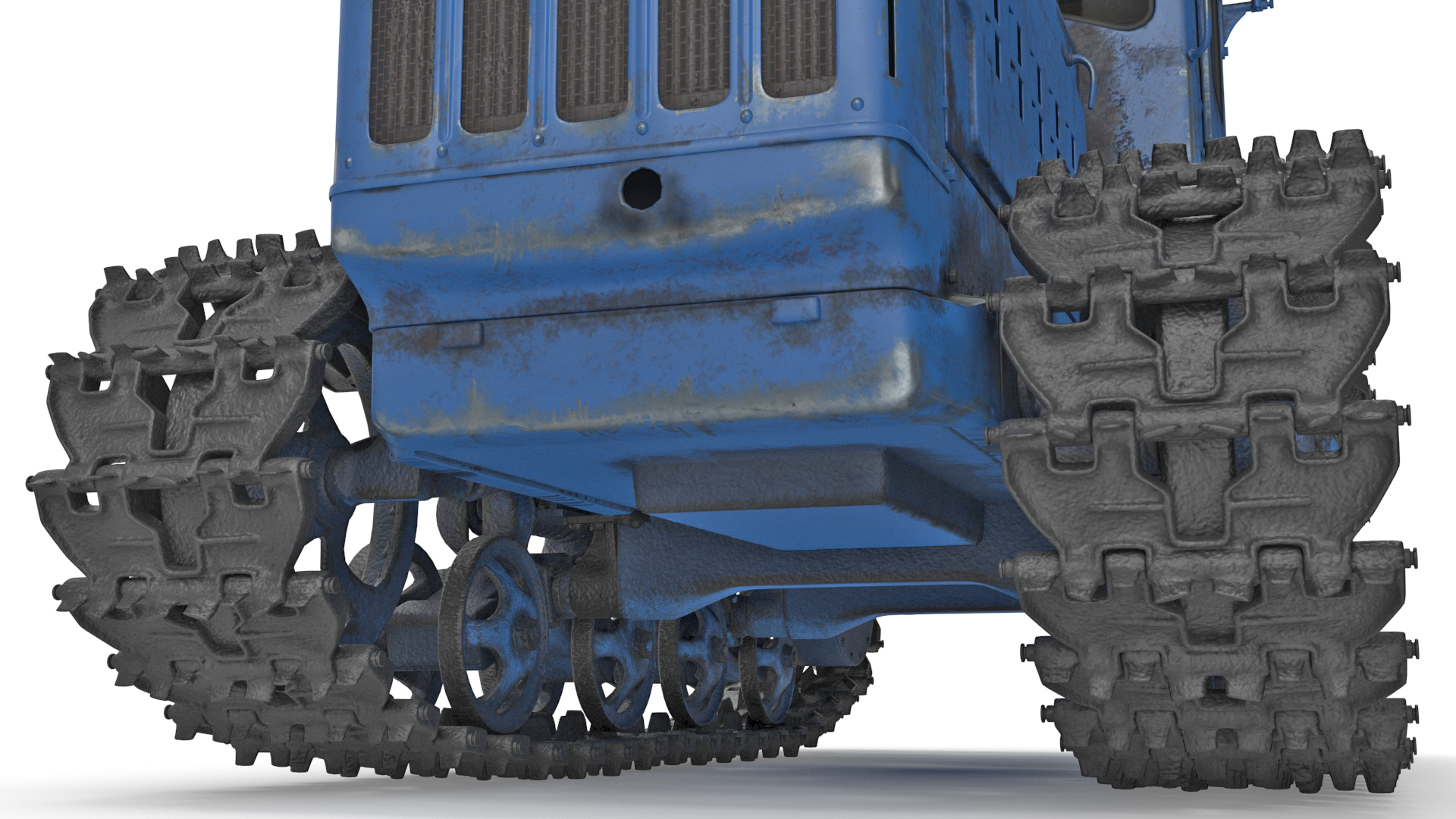 Rusty Diesel Tractor Rigged 3D