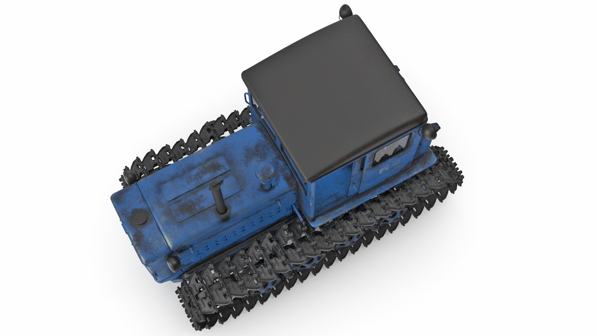 Rusty Diesel Tractor Rigged 3D