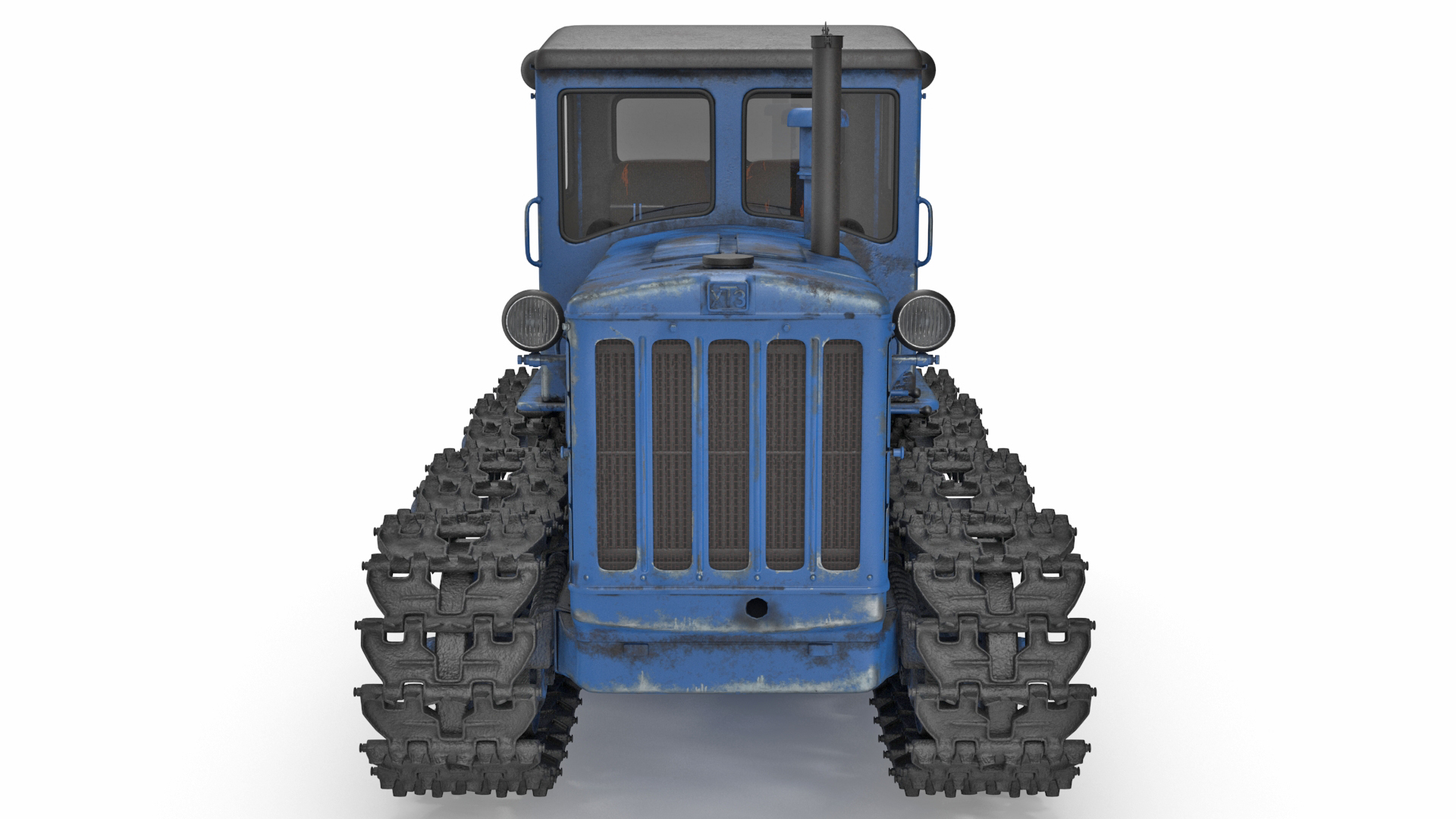 Rusty Diesel Tractor Rigged 3D