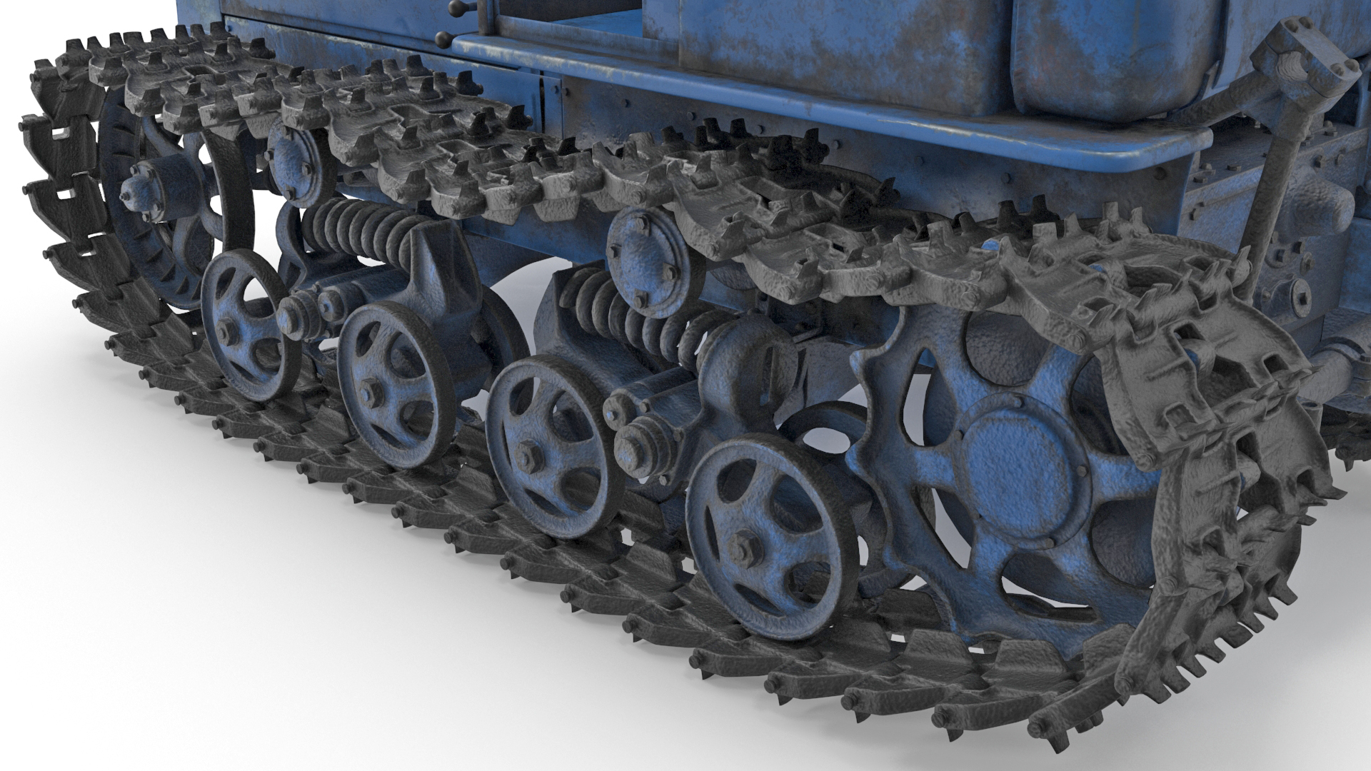Rusty Diesel Tractor Rigged 3D