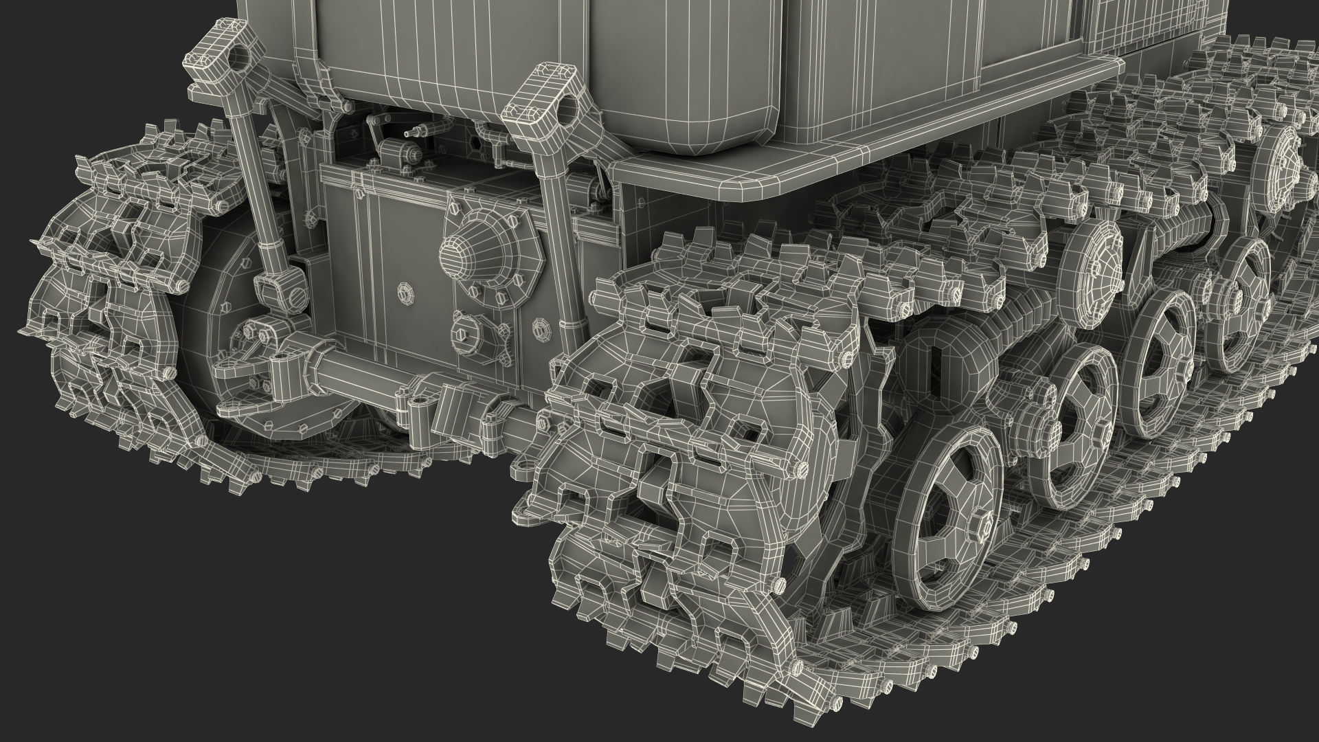 Rusty Diesel Tractor Rigged 3D