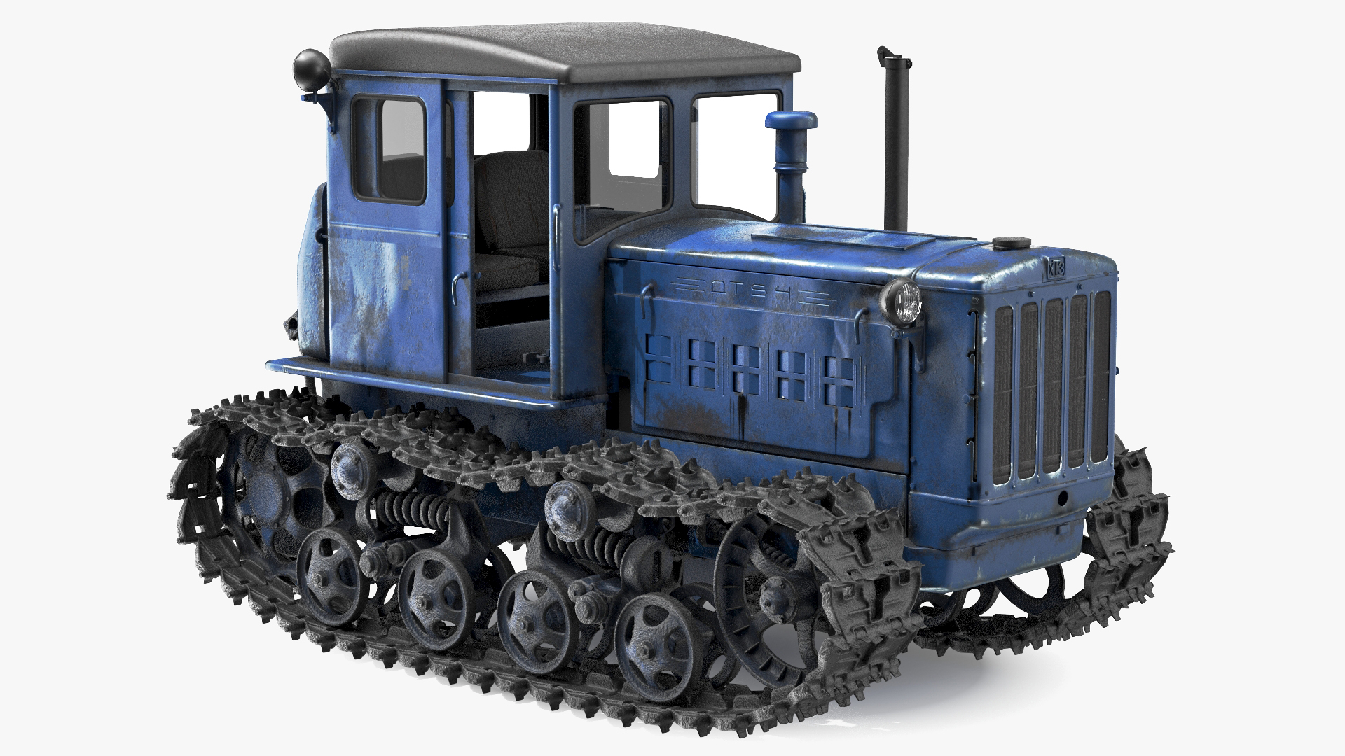 Rusty Diesel Tractor Rigged 3D