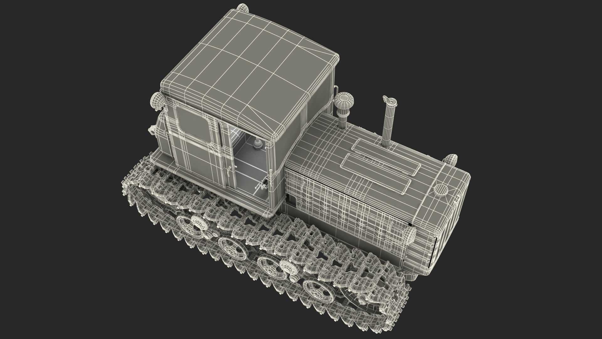 Rusty Diesel Tractor Rigged 3D